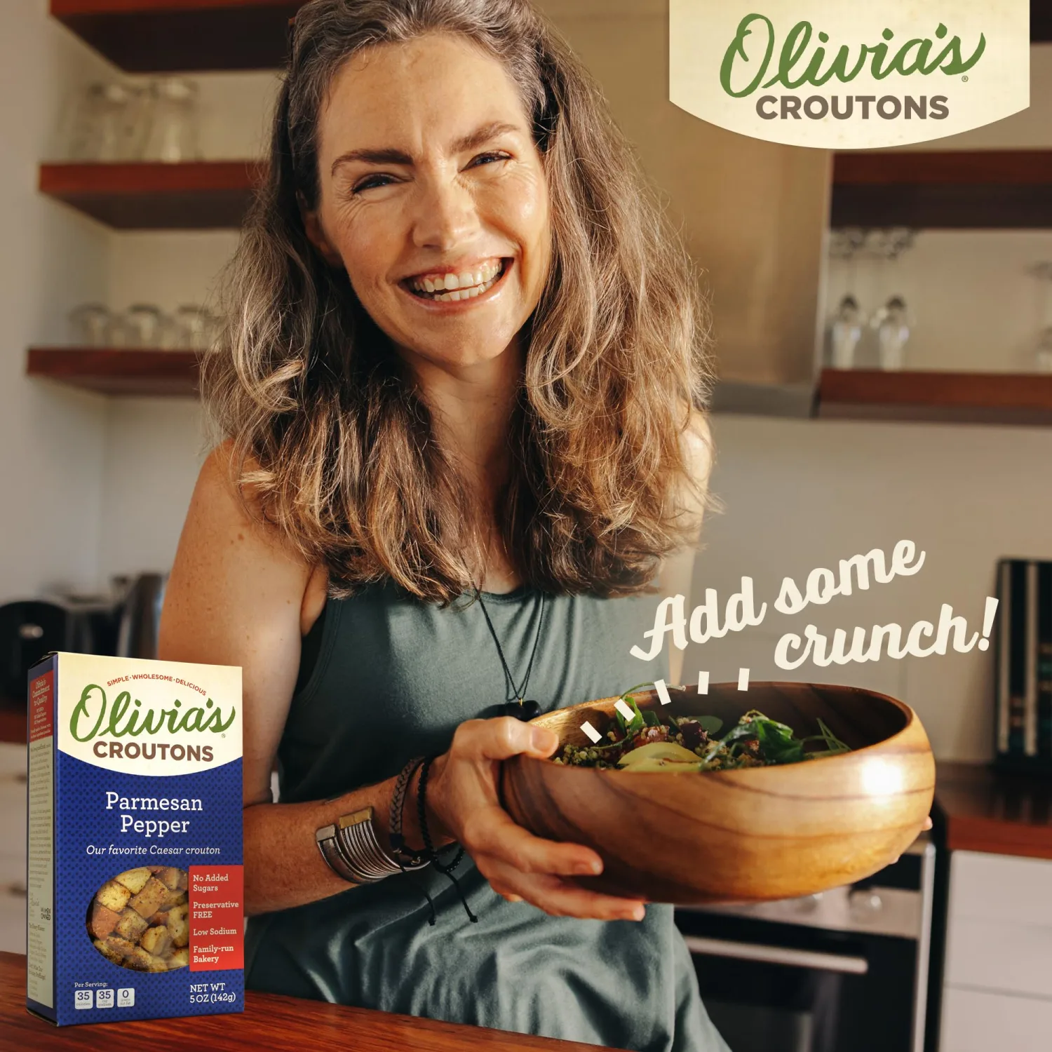 Croutons For Caesar Salad − Olivia’s Croutons Parmesan Pepper Croutons − Gourmet Salad Toppers and Soup Croutons From A Family-Run Bakery − 4 Pack of 5 Oz Boxes (20 Ounces Total), Made In USA