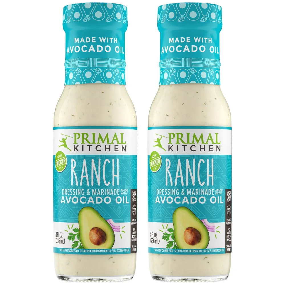 Primal Kitchen Ranch Dressing & Marinade, Made with Avocado Oil and Cage-Free Eggs, 8 Fluid Ounces, Pack of 2