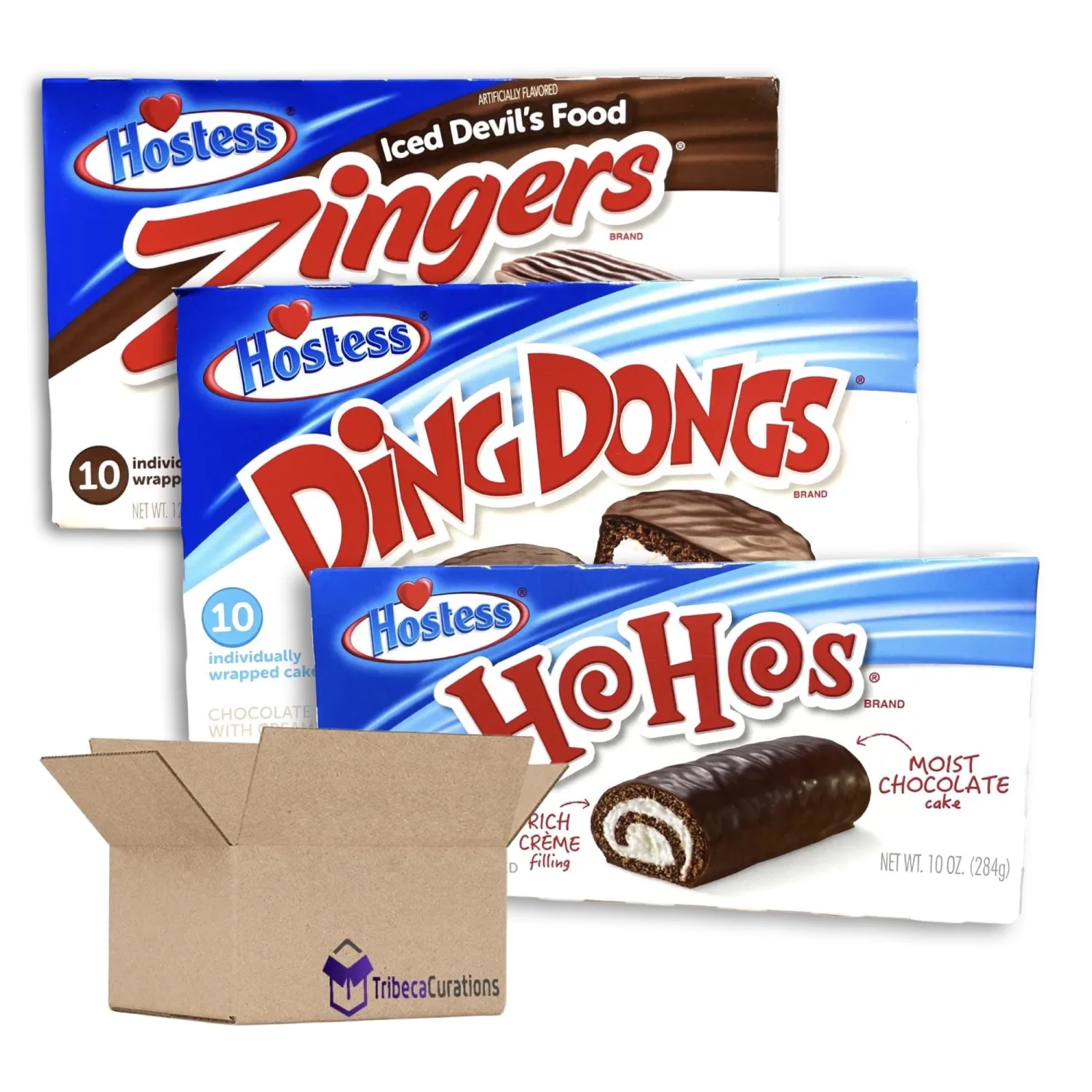 Tribeca Curations | Chocolate Lovers Variety Packs | Ho Hos, Zingers and Ding Dongs