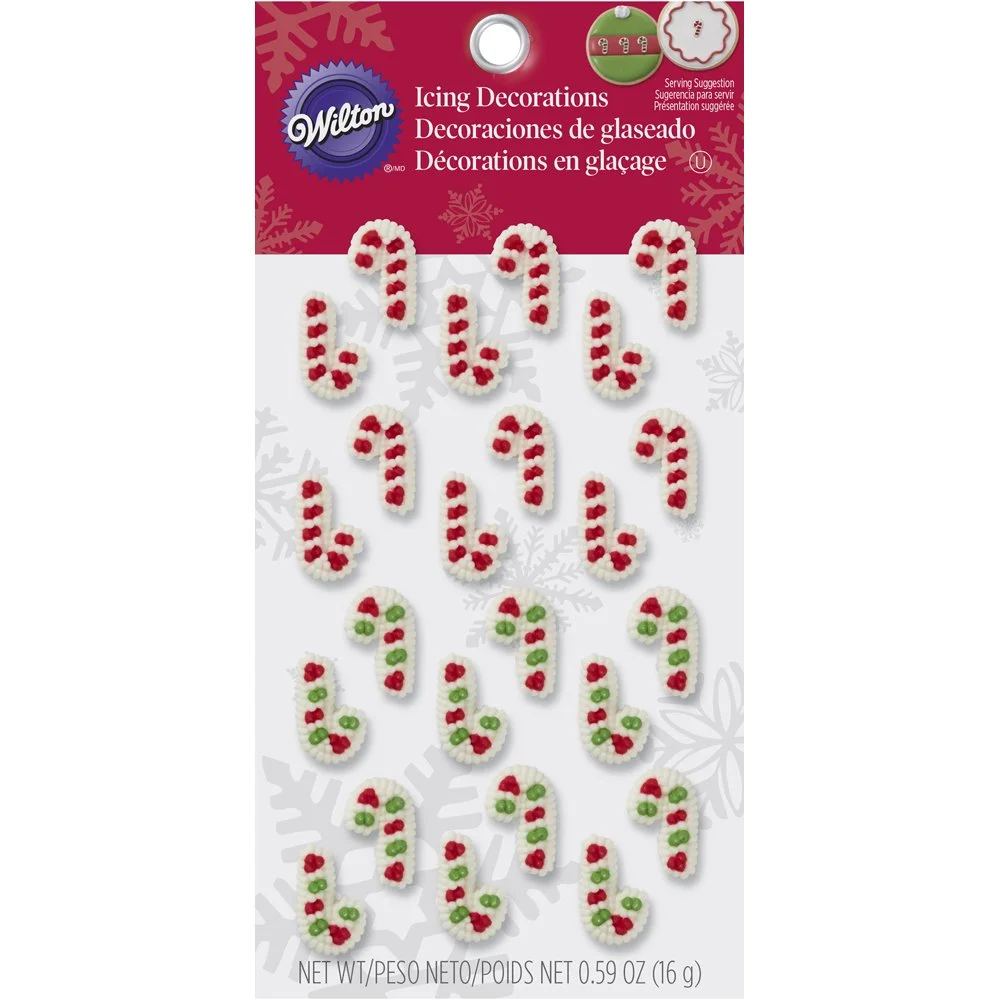 Wilton Mini Candy Cane Edible Cupcake Toppers