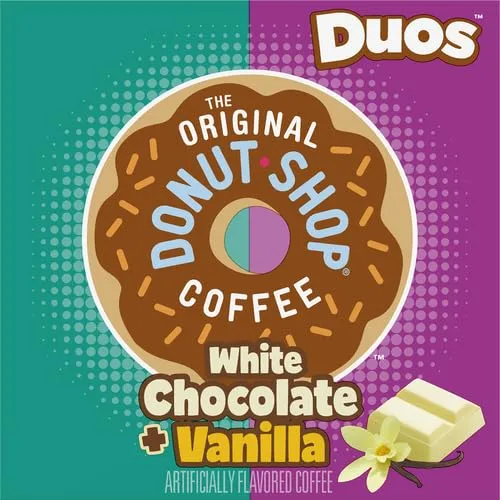 The Original Donut Shop Duos White Chocolate + Vanilla, Keurig Single Serve K-Cup pods, 12 Count