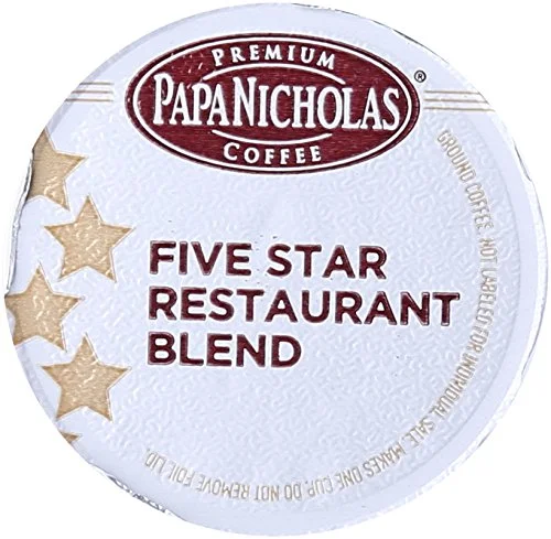 PapaNicholas Coffee Single Serve Coffee Cups Fits Keurig K Cup Brewers, 5-Star Restaurant Blend, 24 Count