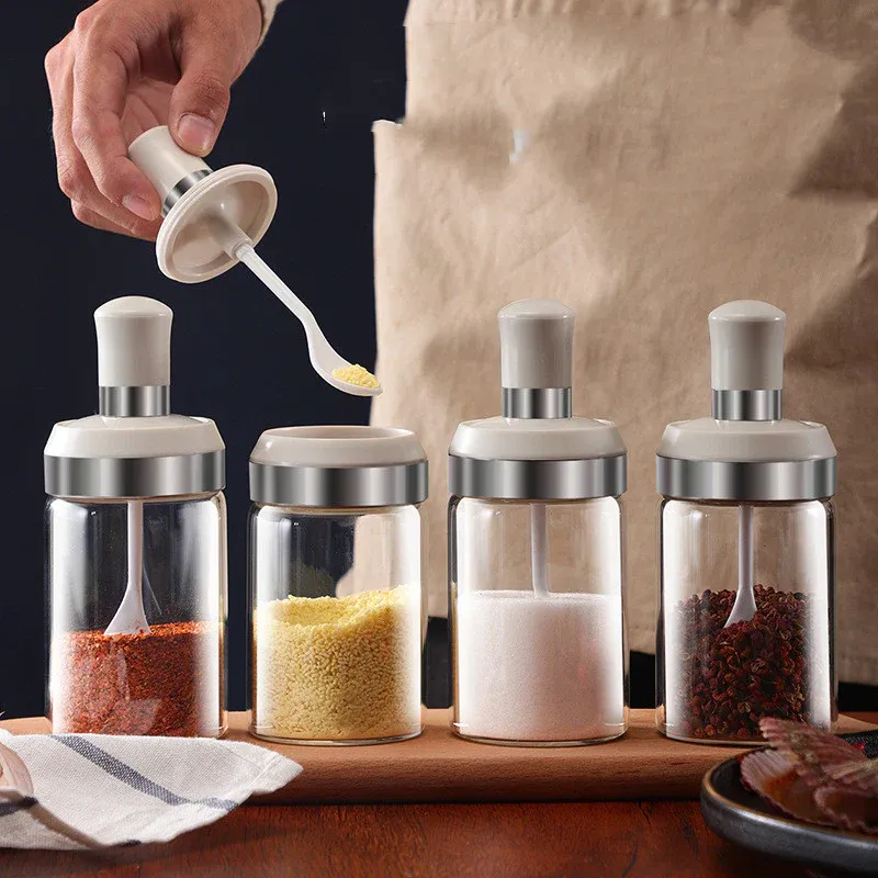 Household Moisture-proof Seasoning Bottle Glass Salt Pot