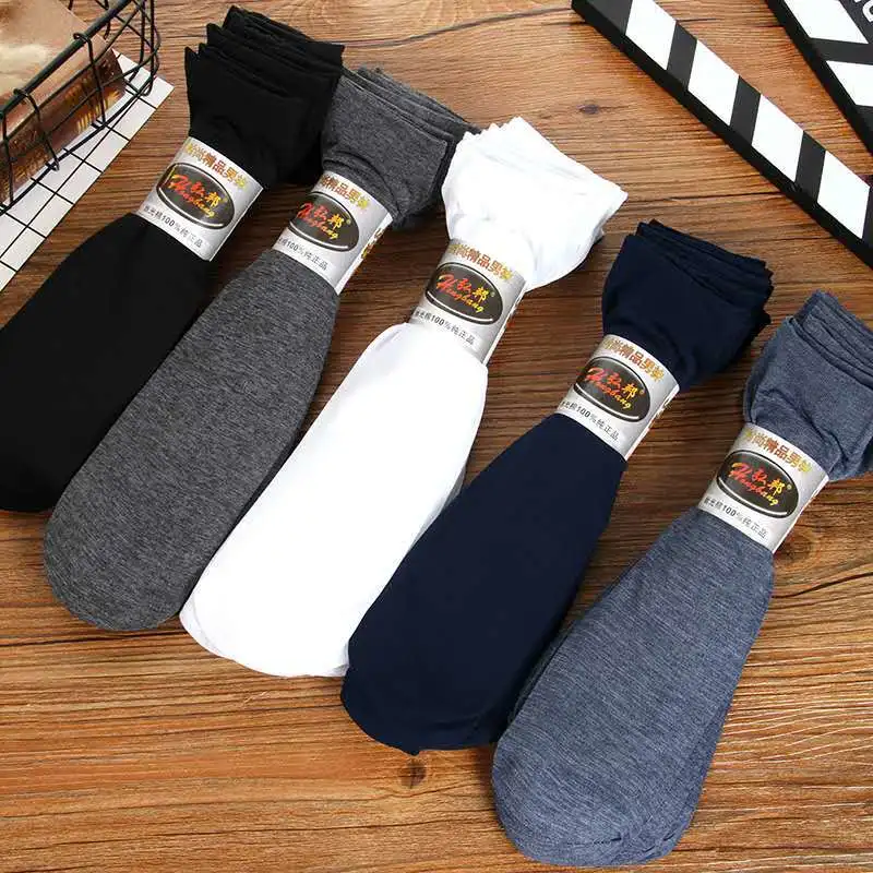 Thin Mercerized Cotton Breathable Sweat Absorbing Men's Stockings