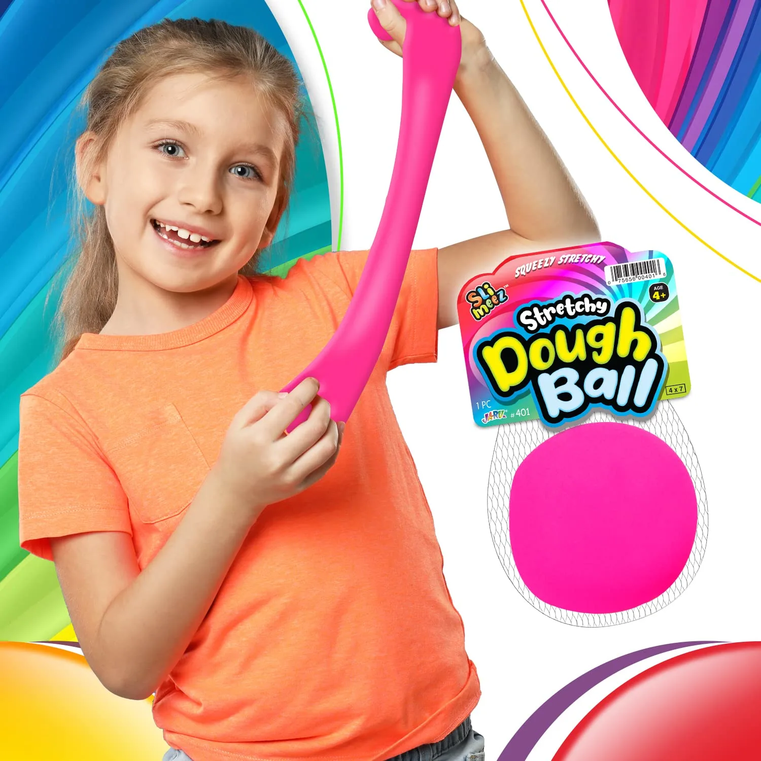Stretchy Balls Stress Relief (1 Ball) by Fun a Ton | Soft Dough Stress Ball Pull and Stretch. Hand Therapy or Sensory Fidget Toy, Squishy Anxiety Relaxing Toy. | 401-1s