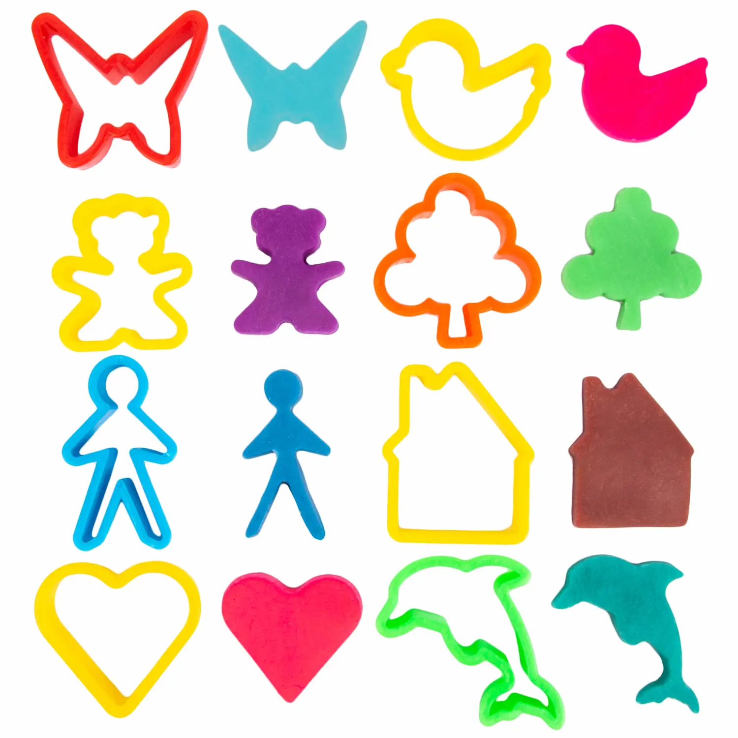 KIDDY DOUGH Tool Kit for Kids - Party Pack w/Animal Shapes - Includes 24 Colorful Cutters, Molds, & Accessories for Air Dry Clay & Dough