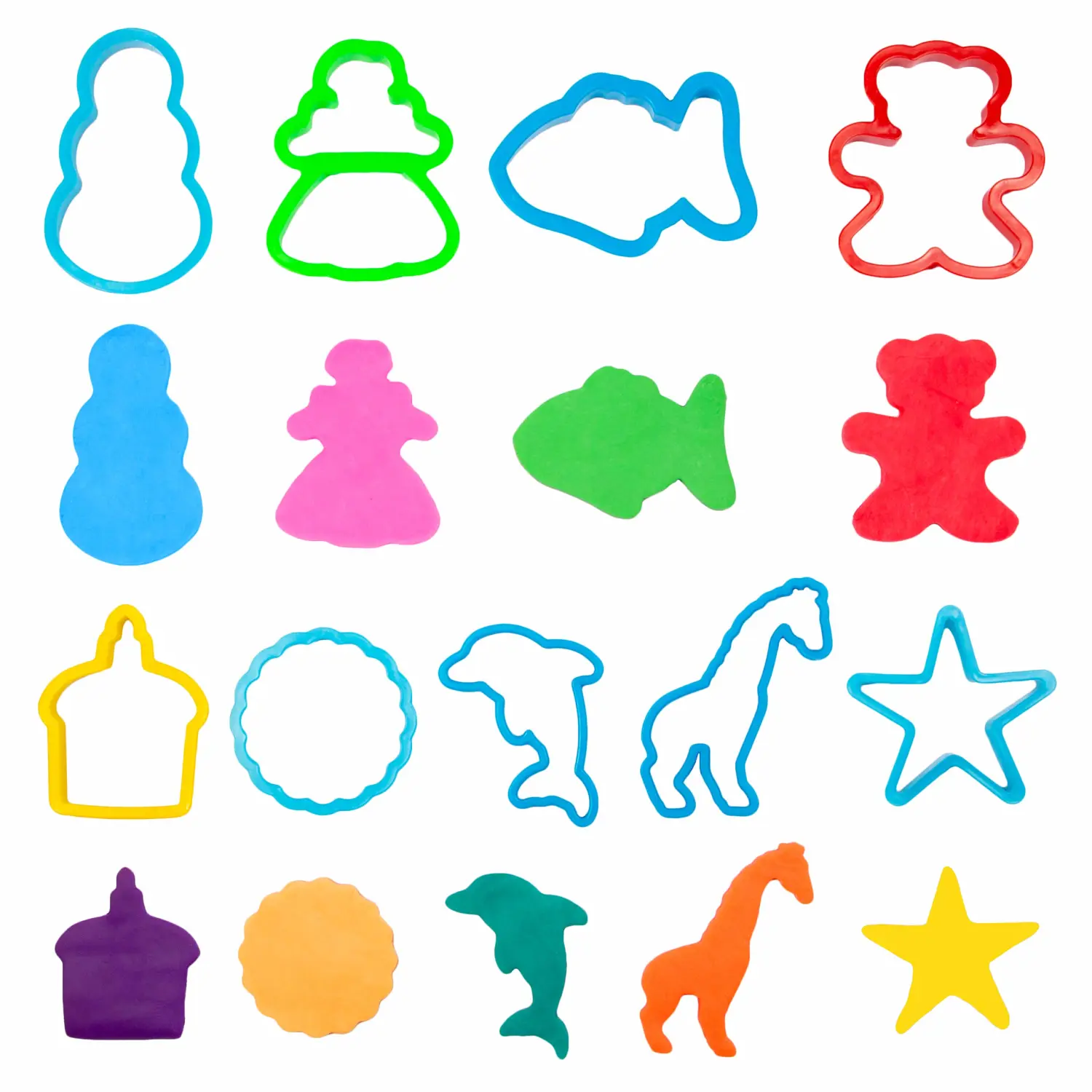 KIDDY DOUGH Tool Kit for Kids - Party Pack w/Animal Shapes - Includes 24 Colorful Cutters, Molds, & Accessories for Air Dry Clay & Dough