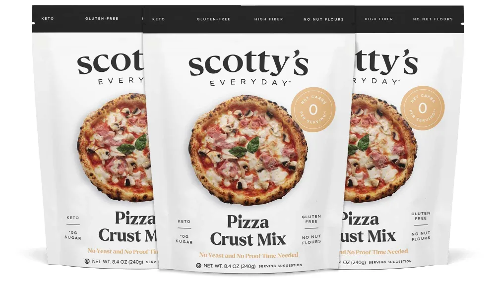 Scotty's Everyday - Keto Pizza Crust Mix - 0g Net carbs, 0g Added Sugar, Gluten-Free, High Fiber - No Nut Flours - 8.4oz, Pack of 3