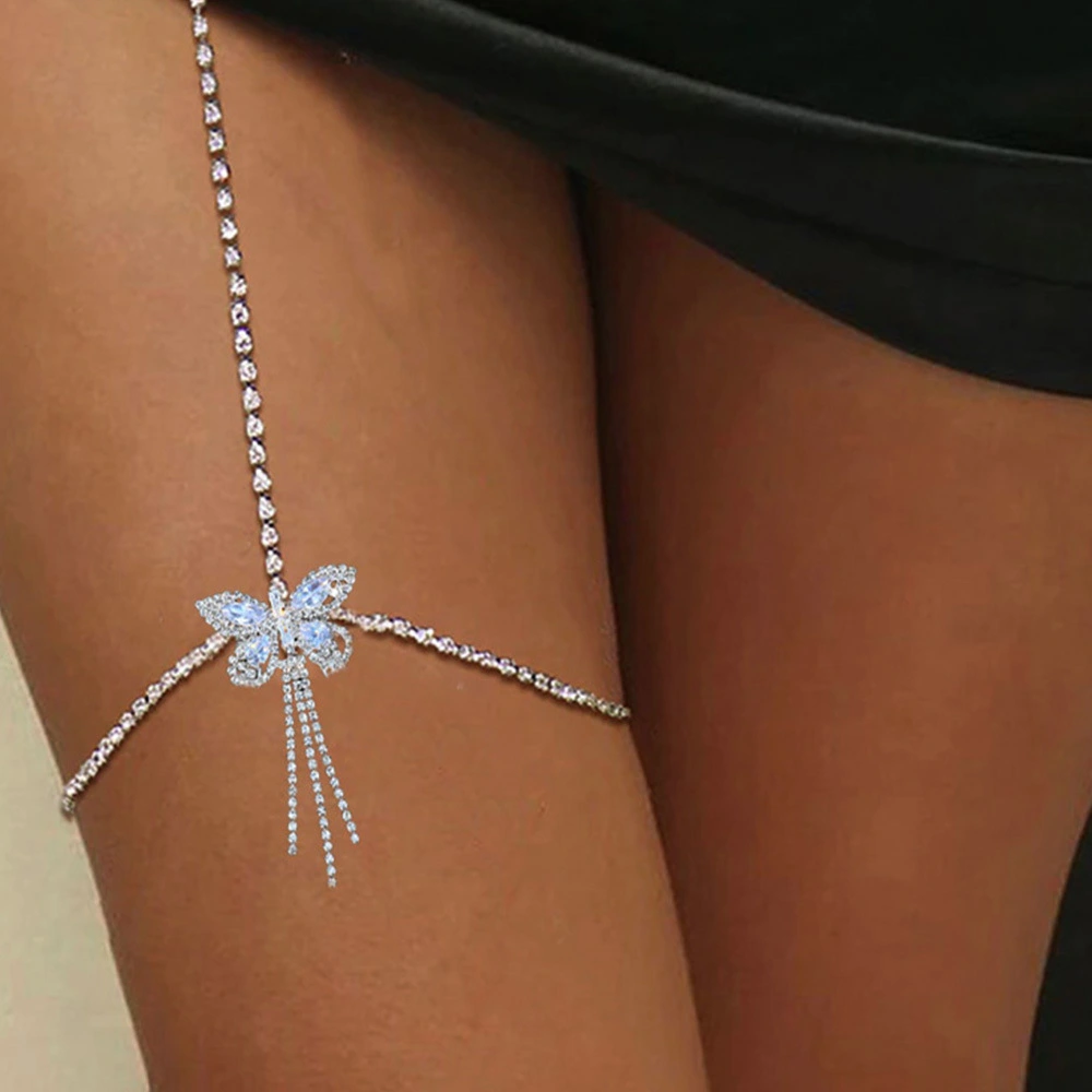 New Zircon Butterfly Leg Chain