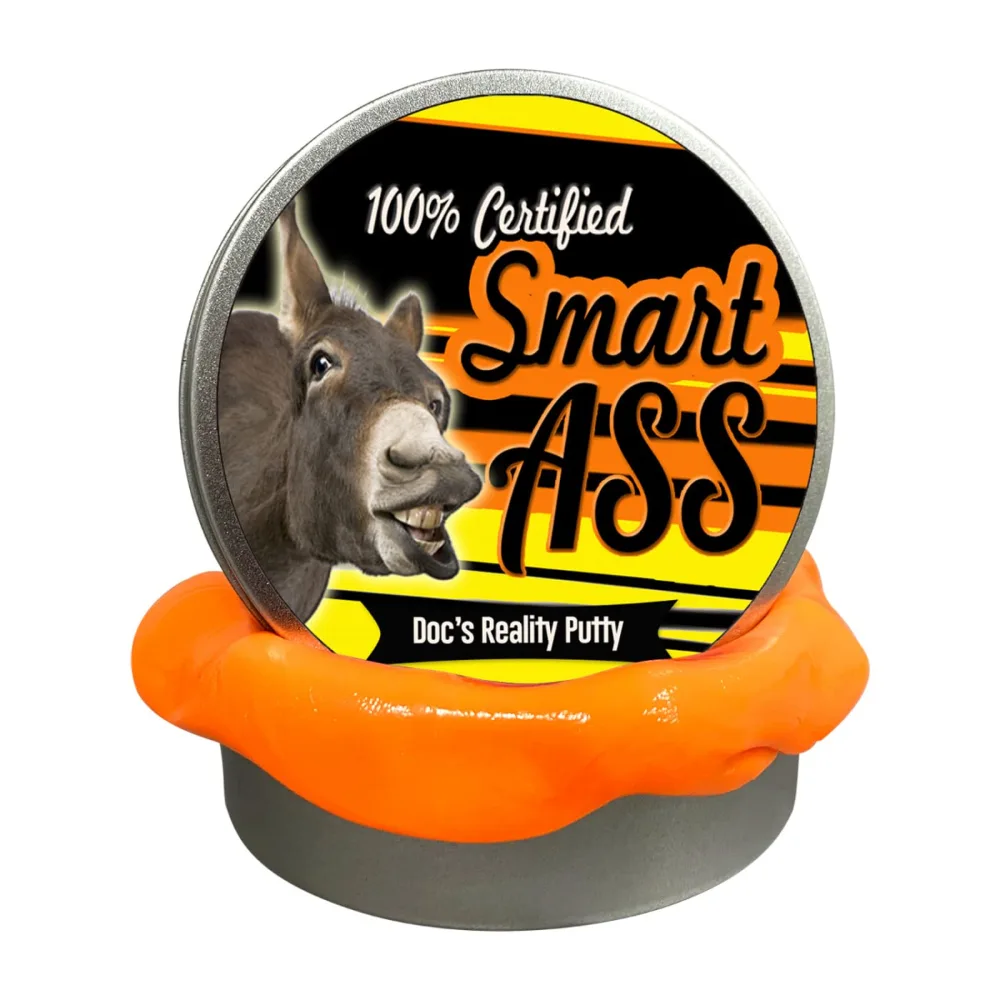 Smart Ass Donkey Dough - Stress Relief Funny Gag Gifts for Adults Weird Gifts Stocking Stuffers Secret Santa Gifts for Coworkers Unique White Elephant Ideas Orange Therapy Putty