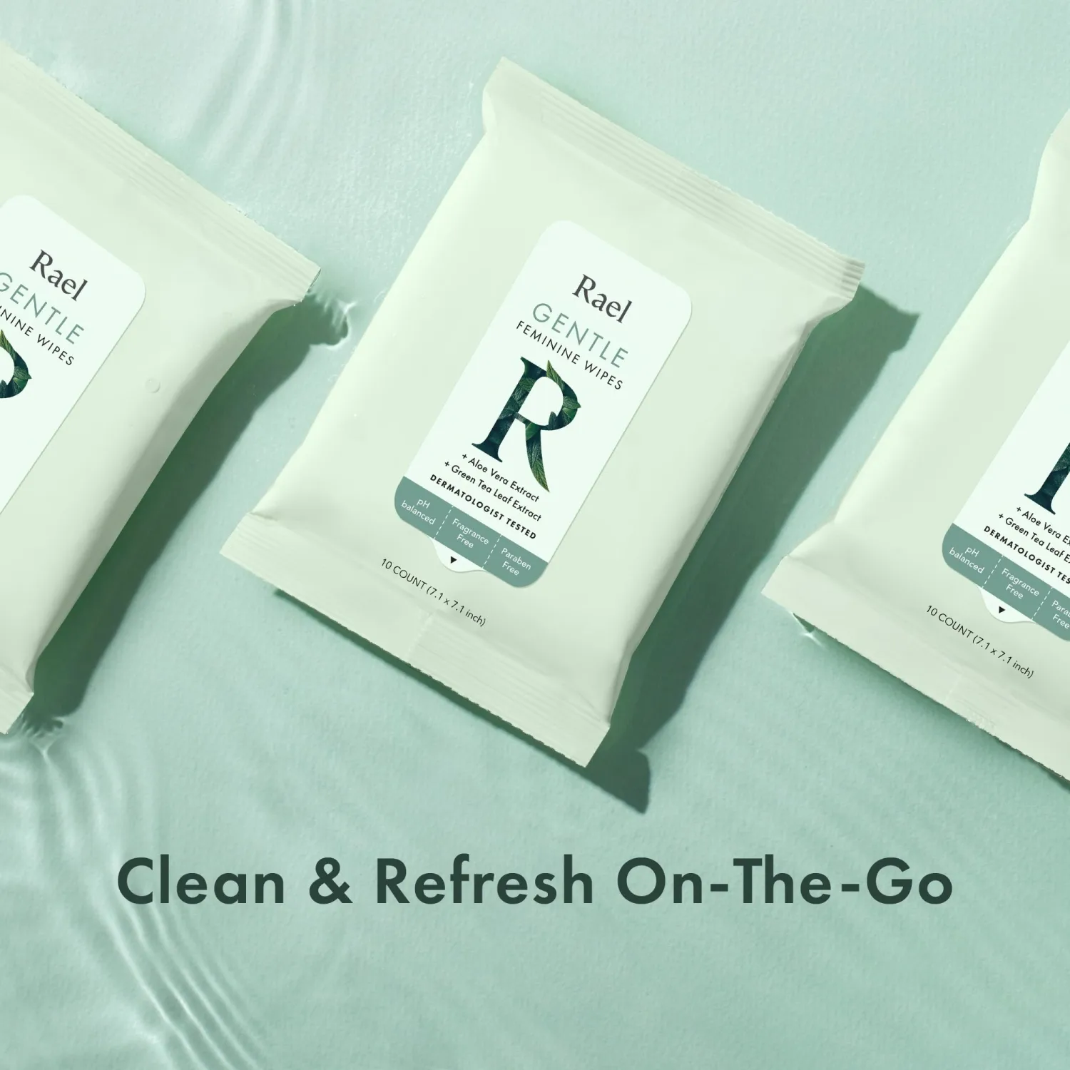 Rael Feminine Wipes, Flushable Wipes pH Balanced - Travel Size, All Skin Types, Paraben Free, Daily Use (10 Count, Pack of 2)