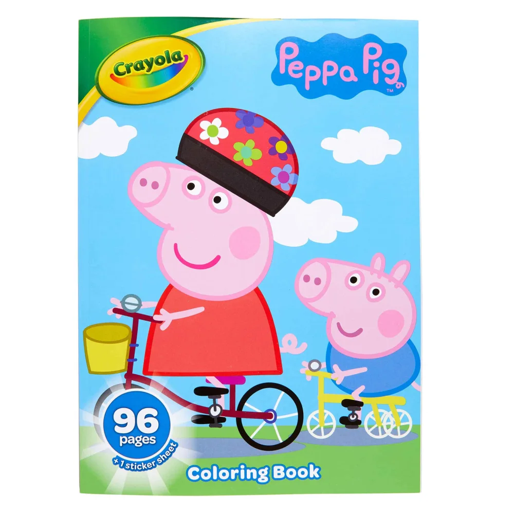 Crayola Peppa Pig Coloring Book with Stickers, Gift for Kids, 96 Pages, Ages 3, 4, 5, 6