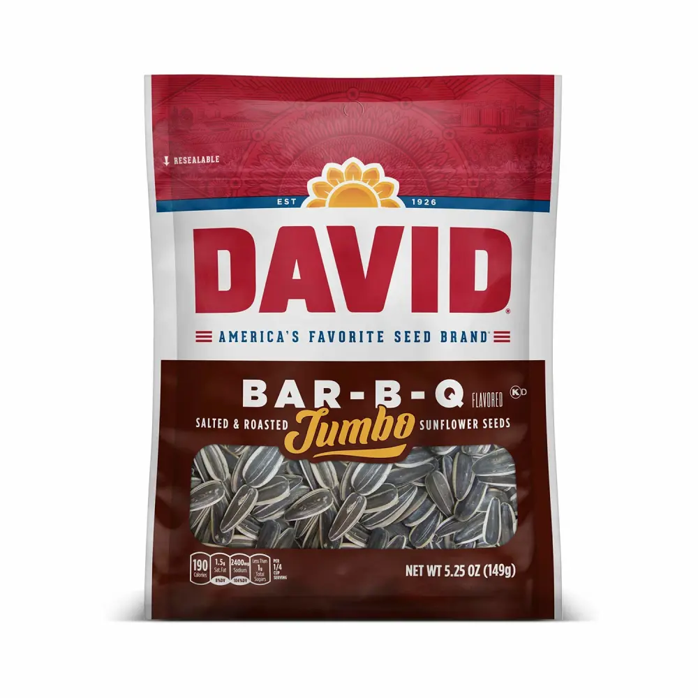 David Jumbo Sunflower Seeds Bar-B-Q Flavor 5.25 oz Bag