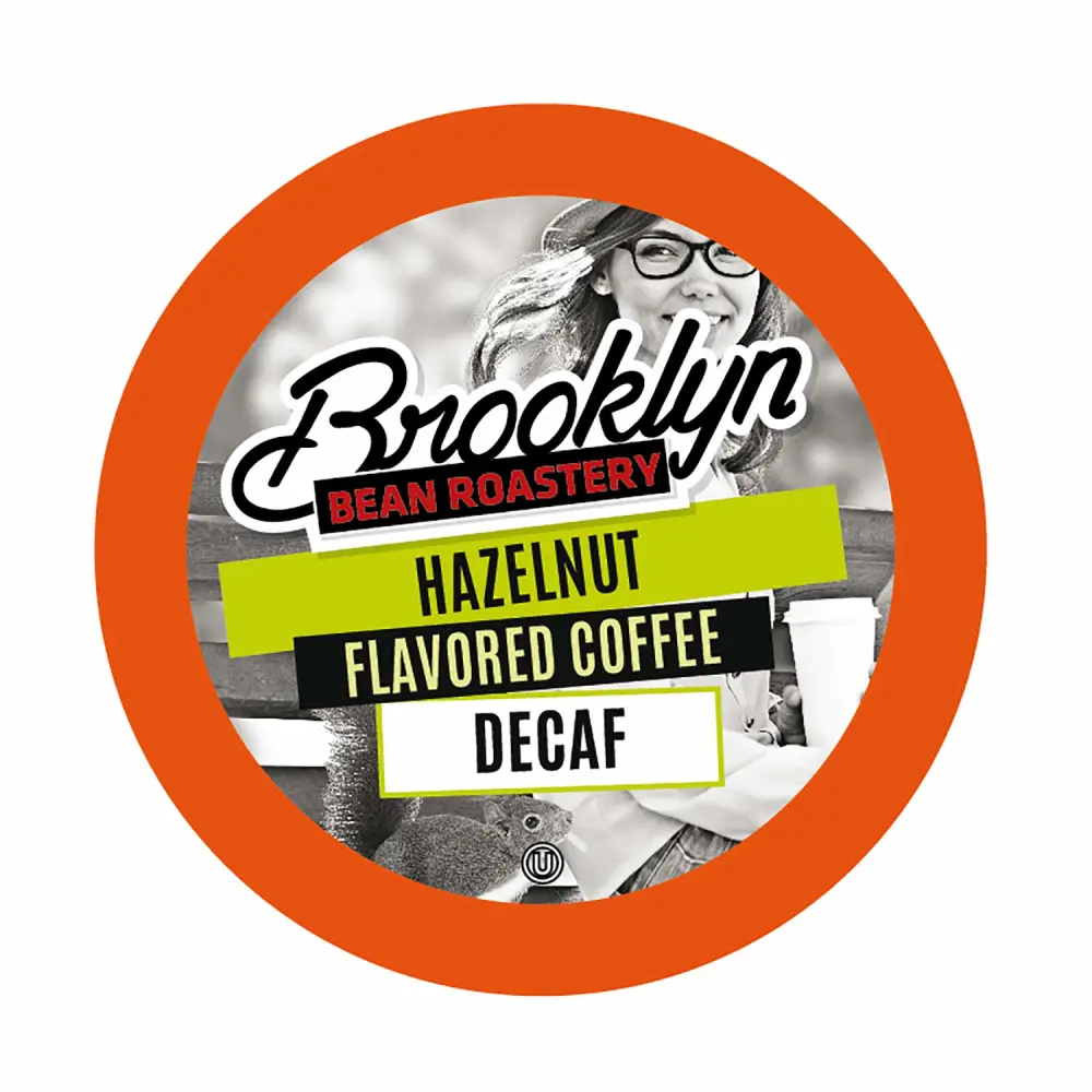 Brooklyn Beans Coffee Pods, Hazelnut Decaf - Compatible with Keurig K Cup Brewers Including 2.0 Machines, 40 Count, Deliciously Nutty Flavor