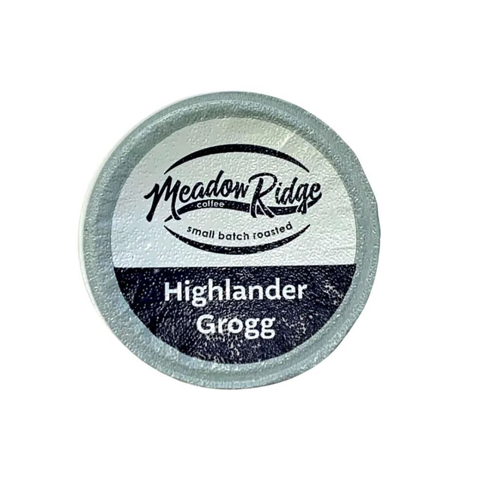 Meadow Ridge Coffee Single Serve Cups - 100% Arabica Coffee (For K-Cup Brewers) Low Acid (Highlander Grogg, 12 Count)