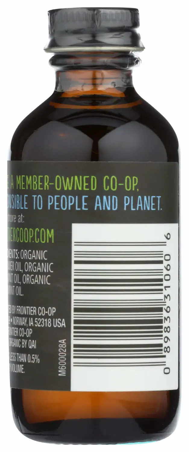 Frontier Organic Non-Alcoholic Mint Flavor, 2-Ounce, Full Flavor for Baking, Icing, Coffee, Cookies, Kosher, Organic