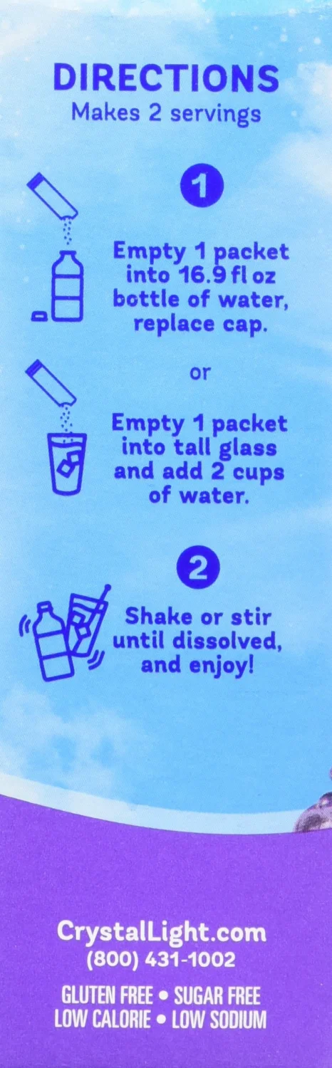Crystal Light On The Go Energy Grape - Caffeine Energy Releasing, 10-Packet Boxes (Pack of 4)