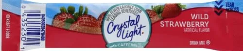 Crystal Light Sugar-Free Wild Strawberry Drink Mix with Caffeine (10 On-the-Go Packets)