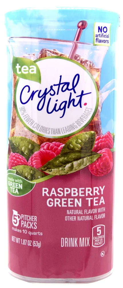 Crystal Light, Raspberry Green Tea Drink Mix, 1.87-Ounce Canister (Pack of 3)