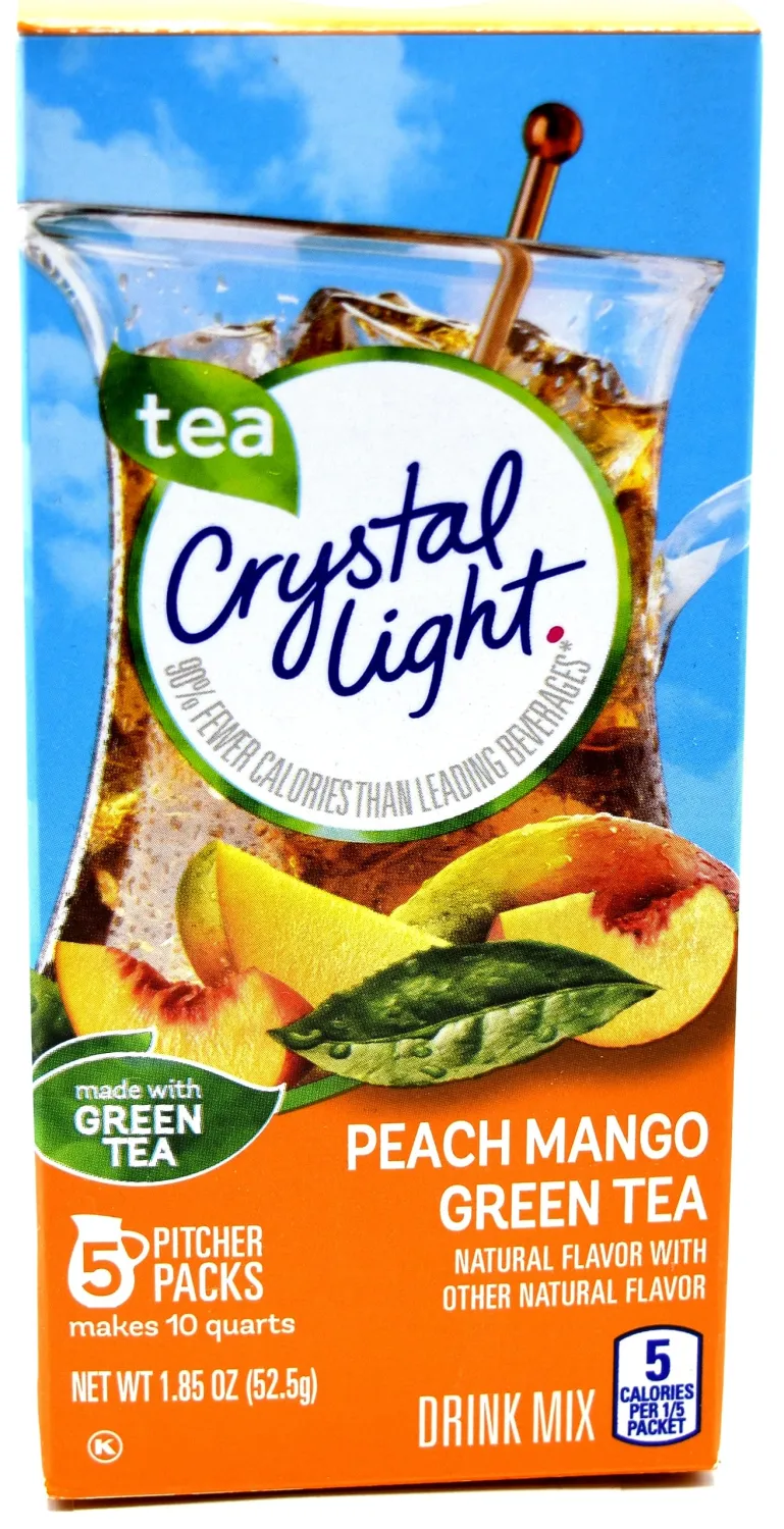 Crystal Light Peach Mango Green Tea Drink Mix, 10-Quart Canister