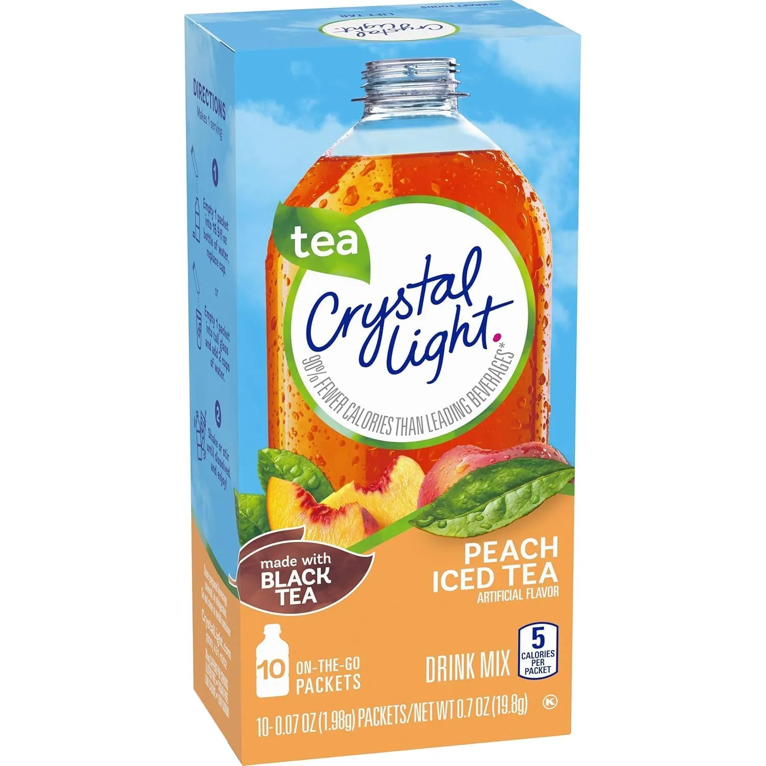 Crystal Light On The Go Peach Tea Drink Mix - 10 Count