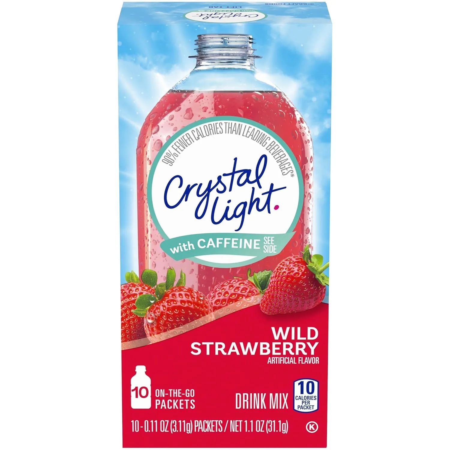 Crystal Light On The Go Wild Strawberry Energy Drink Mix- 10 CT