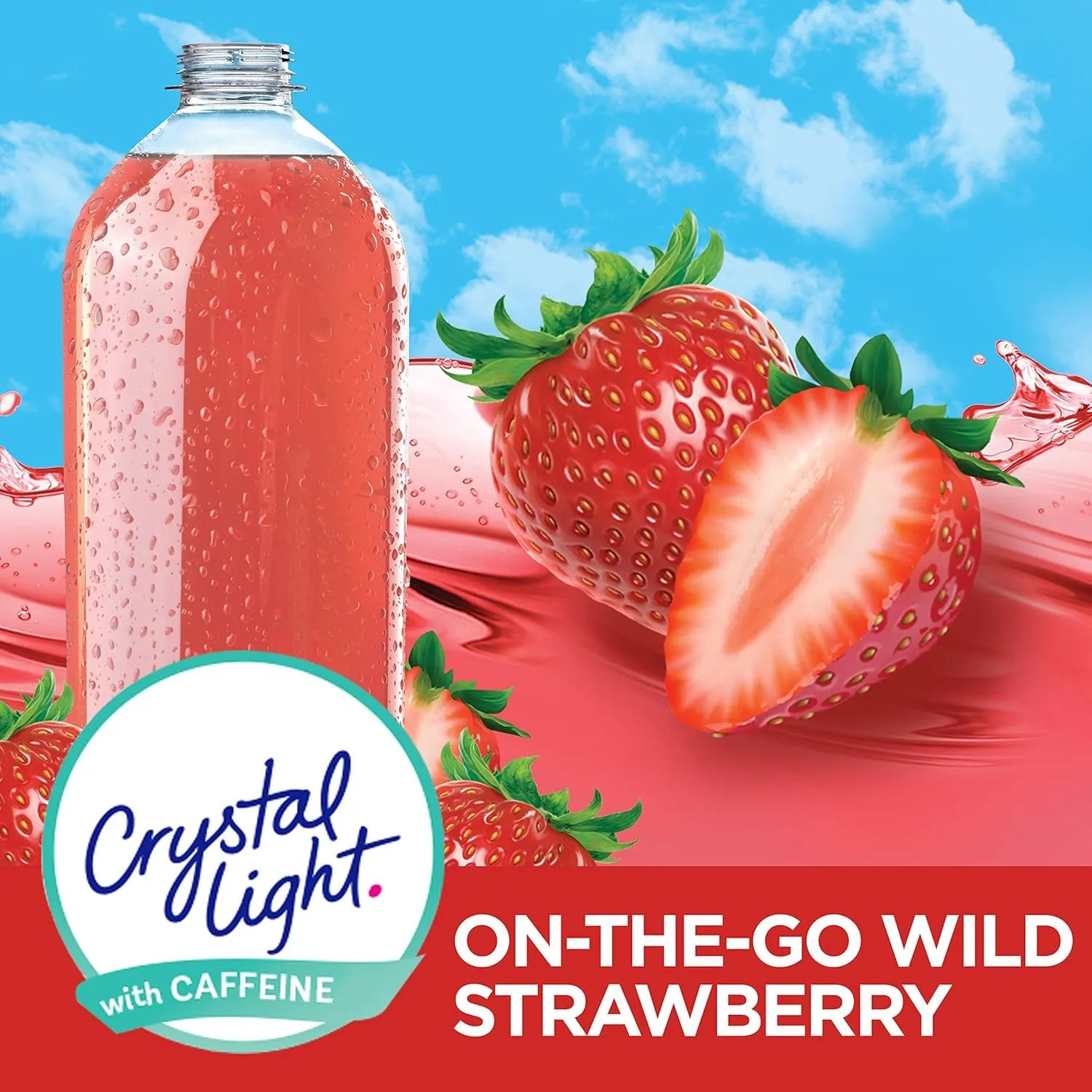 Crystal Light On The Go Wild Strawberry Energy Drink Mix- 10 CT