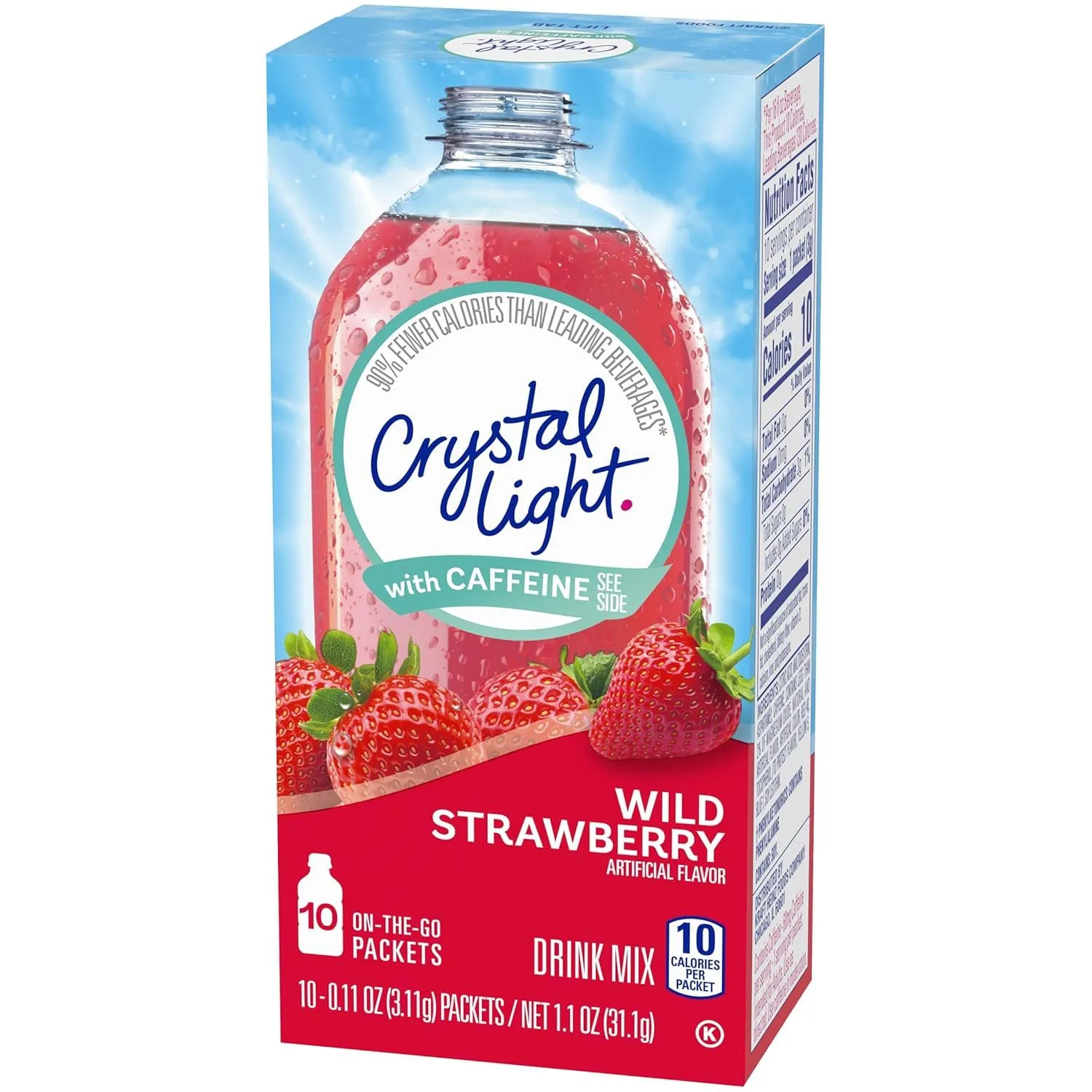 Crystal Light On The Go Wild Strawberry Energy Drink Mix- 10 CT