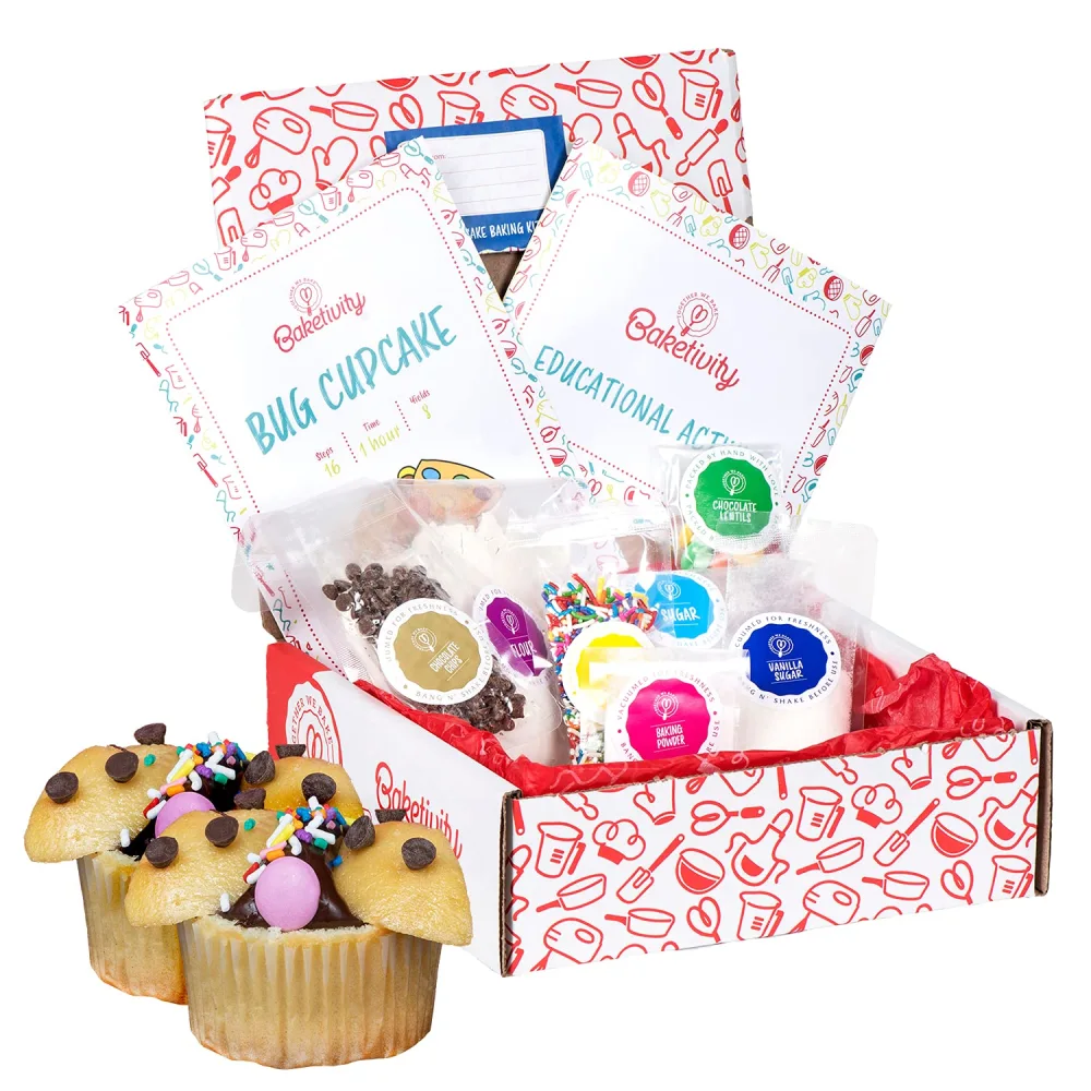 BAKETIVITY Kids Baking DIY Activity Kit - Bake Delicious Bug Cupcakes with Pre-Measured Ingredients – Best Gift Idea for Boys and Girls Ages 6-12