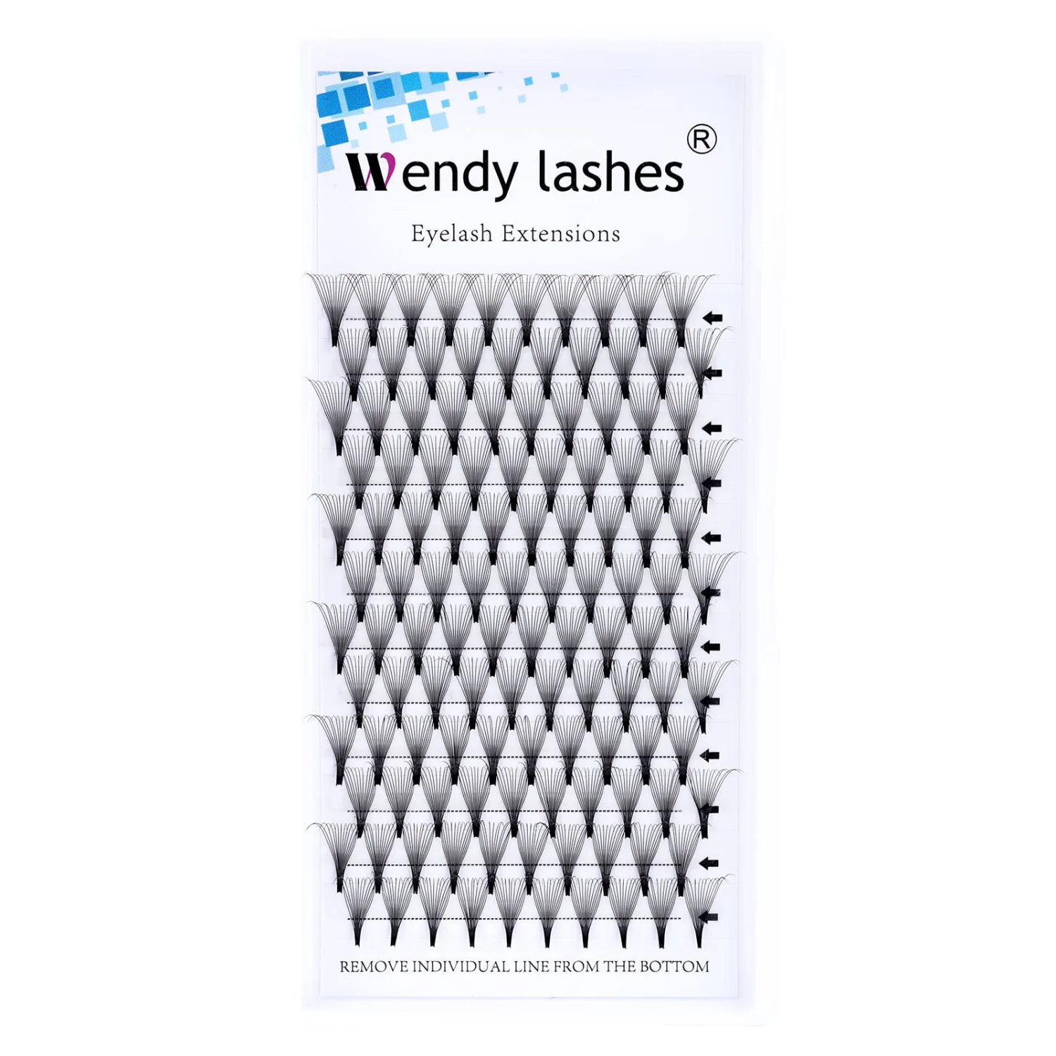 Volume Lash Extensions 14D Premade Fans Eyelash Extensions 0.07mm Thickness C/D Curl Short Stem Premade Volume Eyelash Extensions Pointed Base Fans by WENDY LASHES(14D-0.07-D, 12mm)