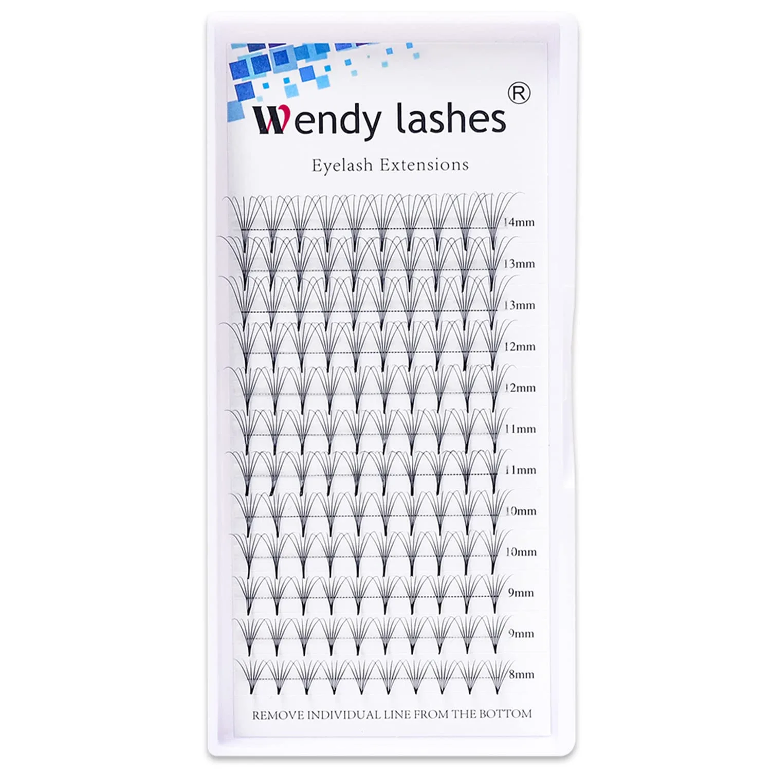 Premade Fans Eyelash Extensions 5D 6D 7D 8D 10D Volume Lash Extensions 0.07mm Thickness Short Stem heat bonded Premade Fans Russian Volume Pre-fanned Lash Extensions(6D-0.07-C, 8-14mm Mixed Tray)