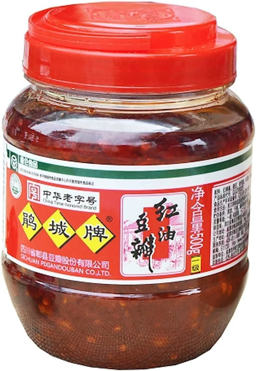 Sichuan Pixian Boad Bean Paste with Red Chili Oil - 17.6 oz (500g) | Hong You Dou Ban - PACK OF 2