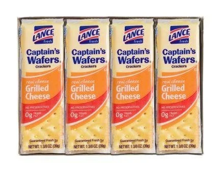 Lance Captain's Wafers Crackers Grilled Cheese - One Box of 8 Individual Packs