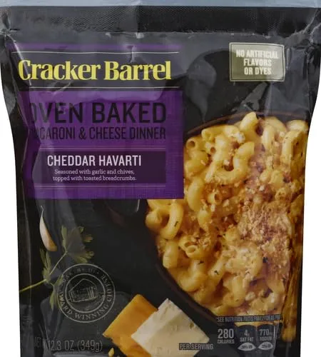Cracker Barrel Oven Baked Cheddar Havarti Macaroni and Cheese Dinner (12.3 oz Pouch)