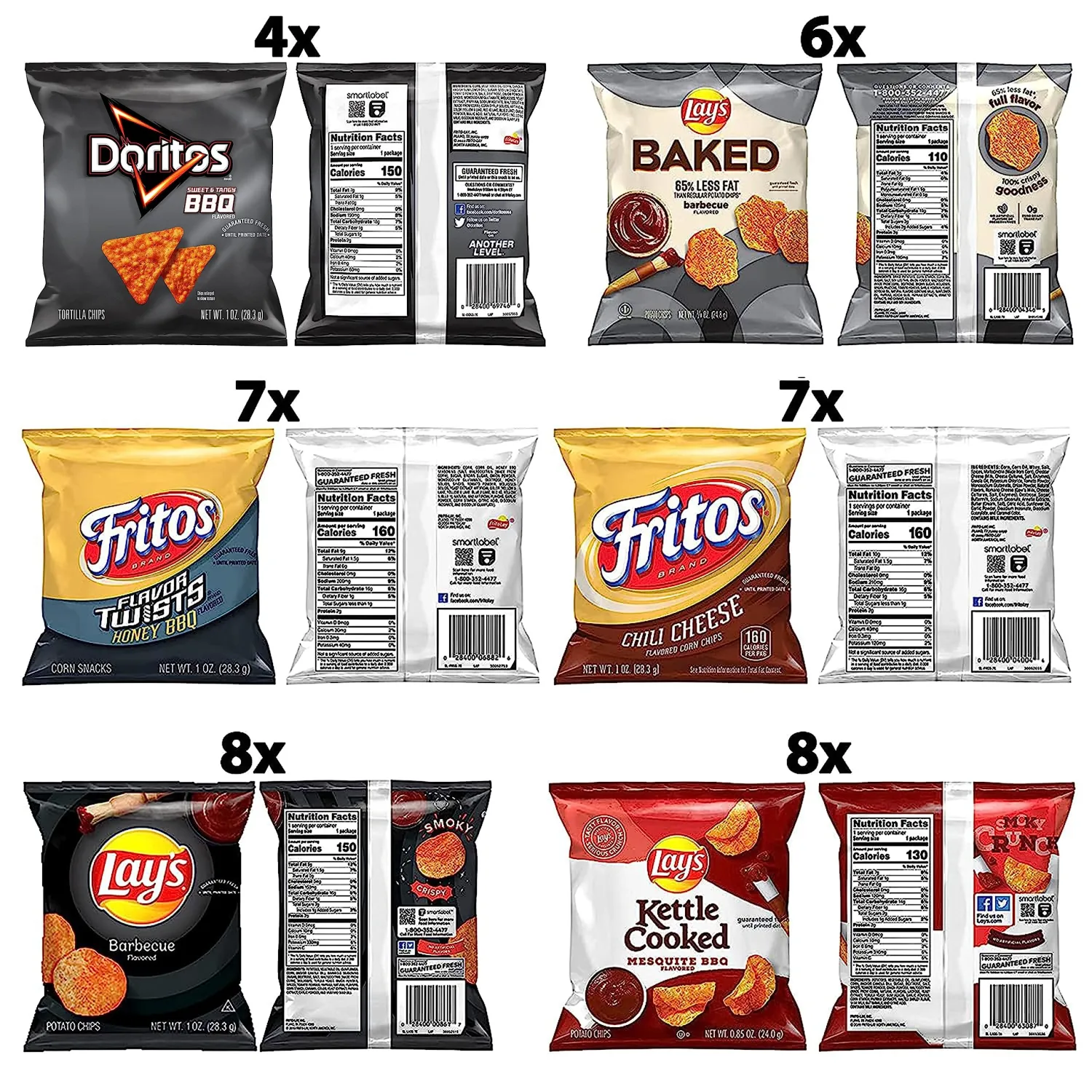 Frito Lay Backyard Barbecue Mix Variety Pack, (Pack of 40)