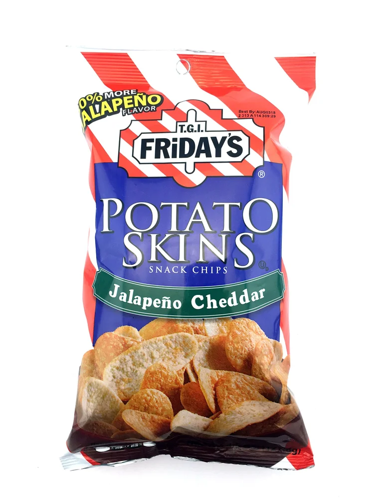 T.G.I. Friday Potato Skins Snack Chips, Jalapeno Cheddar, 4.5 Ounces (Pack of 3)