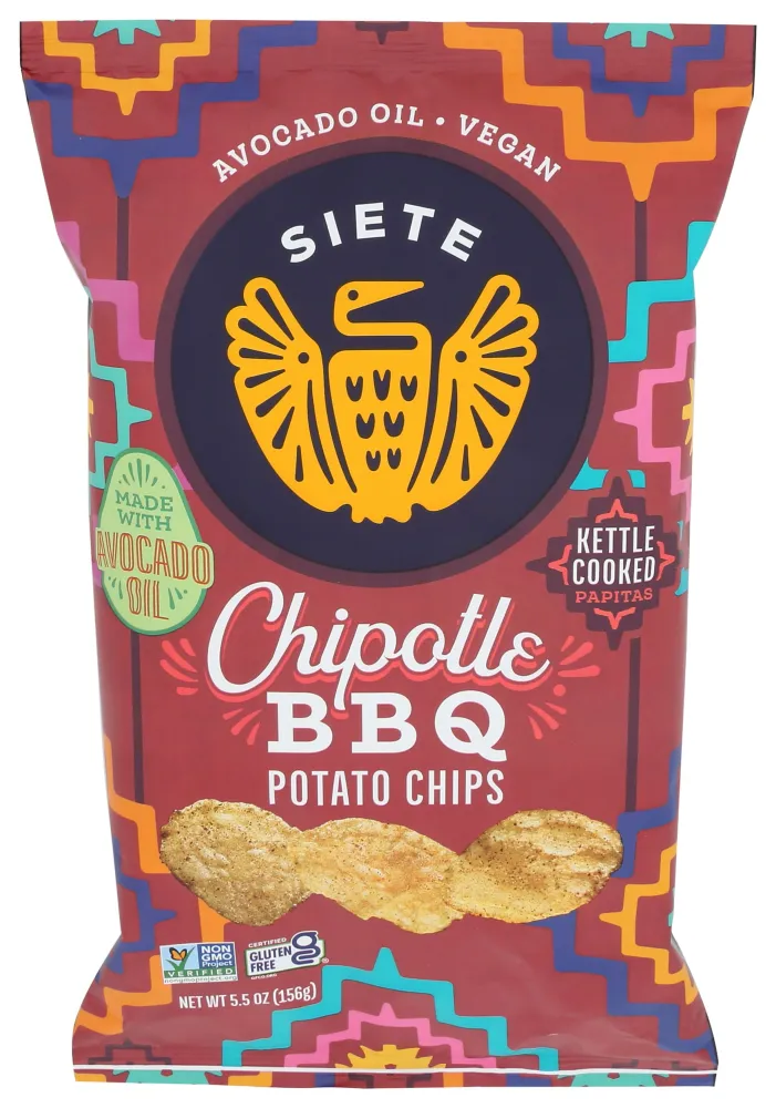 Siete Family Foods Chipotle BBQ Potato Chips, 5.5 oz Bag