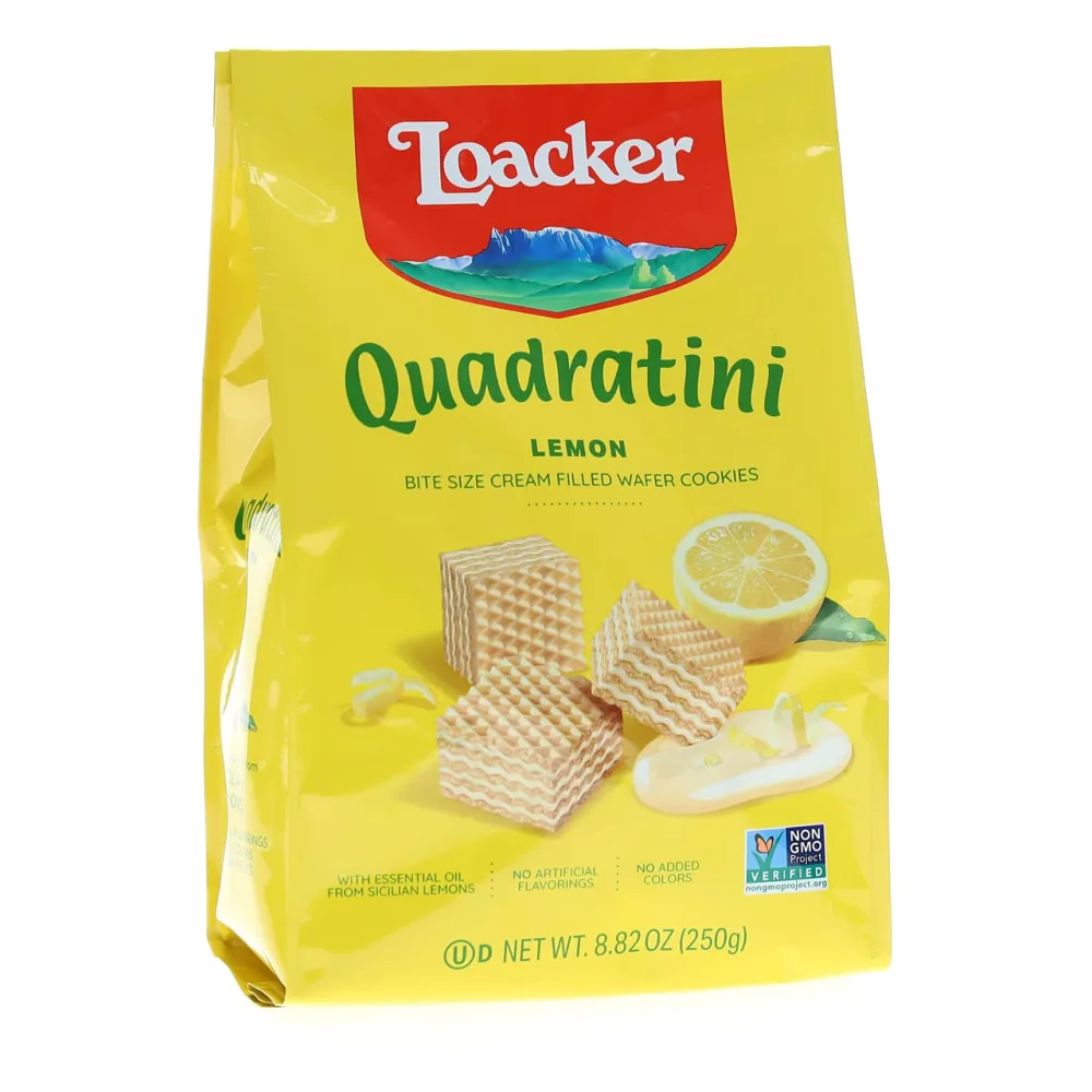 Loacker Quadratini Lemon Wafers, 8.83 oz