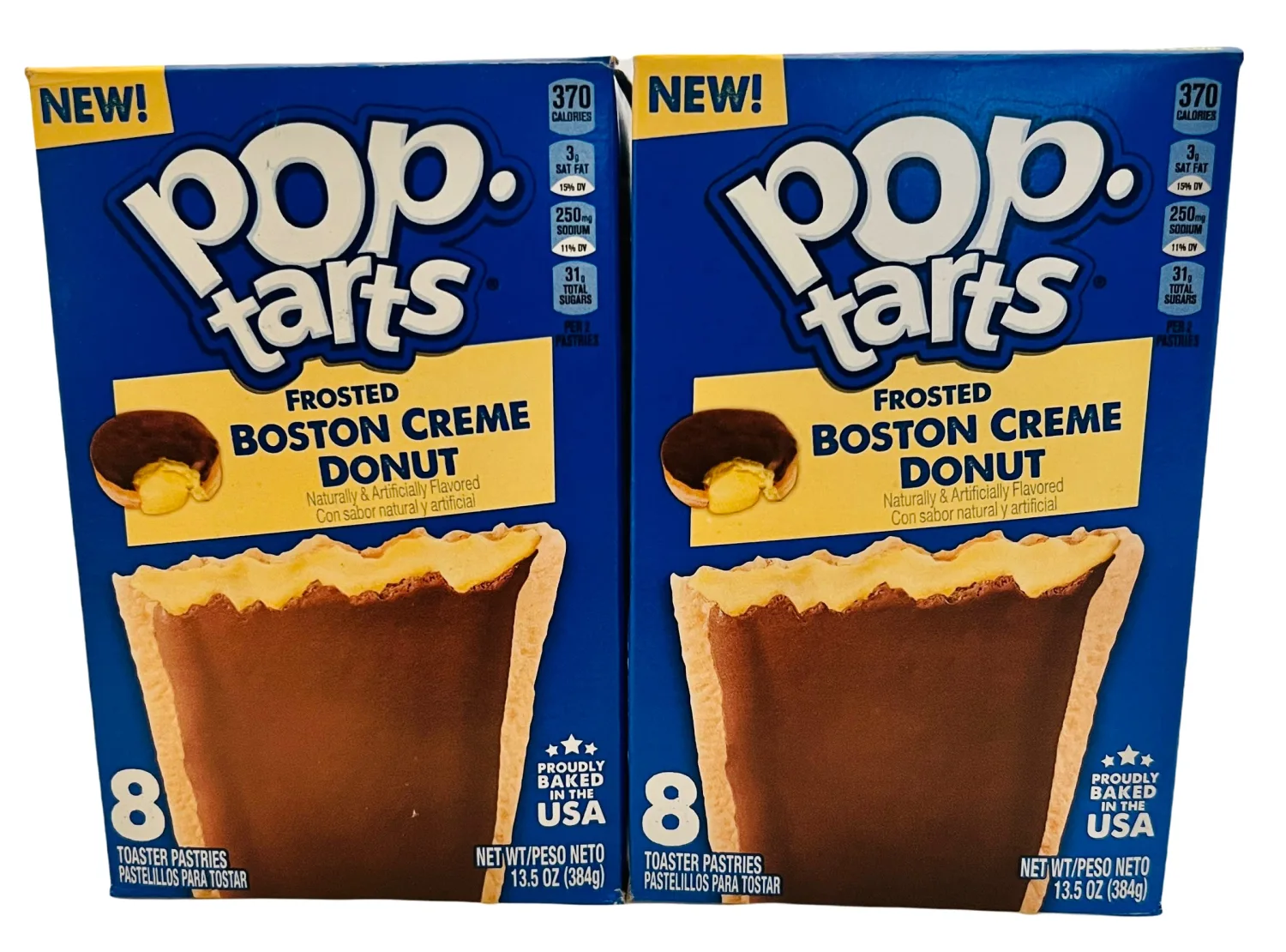 Boston Creme Donut Frosted Pop Tarts, two 13.5oz Boxes (8 Toaster Pastries in each box for a total of 16) 8 Count (Pack of 2)