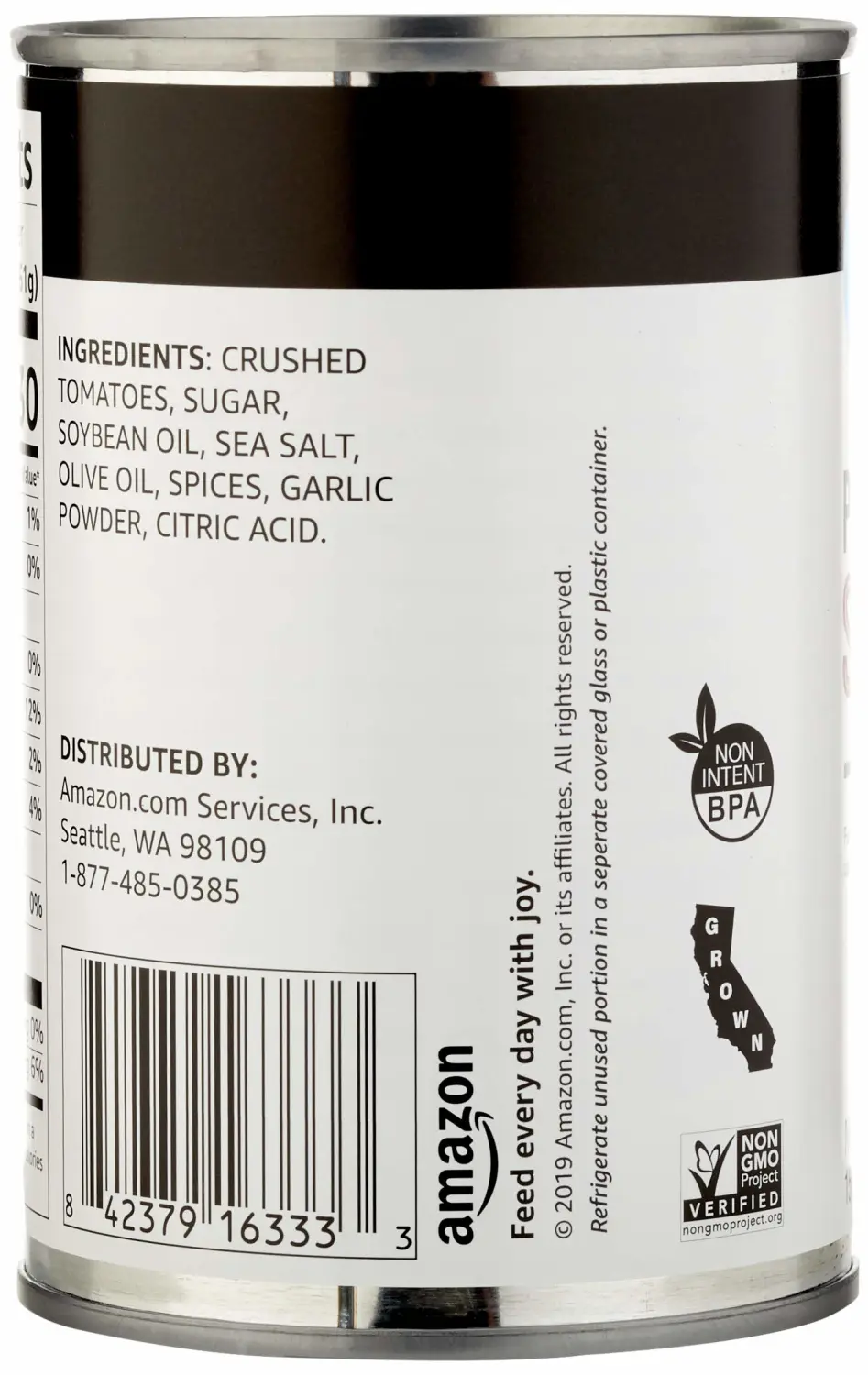 Amazon Brand - Happy Belly Pizza Sauce, 15 Ounce