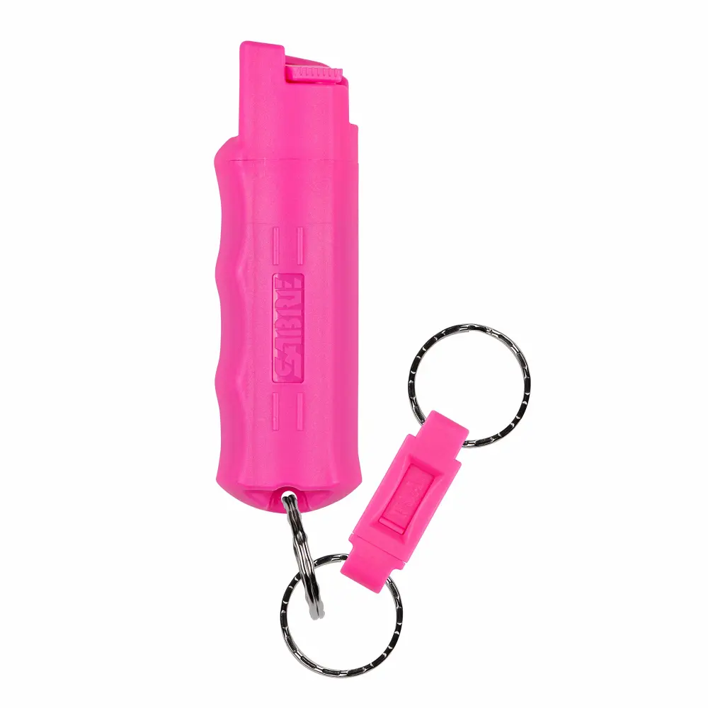 SABRE Pepper Spray, Quick Release Keychain for Easy Carry and Fast Access, Finger Grip for More Accurate and Faster Aim, Maximum Police Strength OC Spray, 0.54 fl oz, Secure and Easy to Use Safety