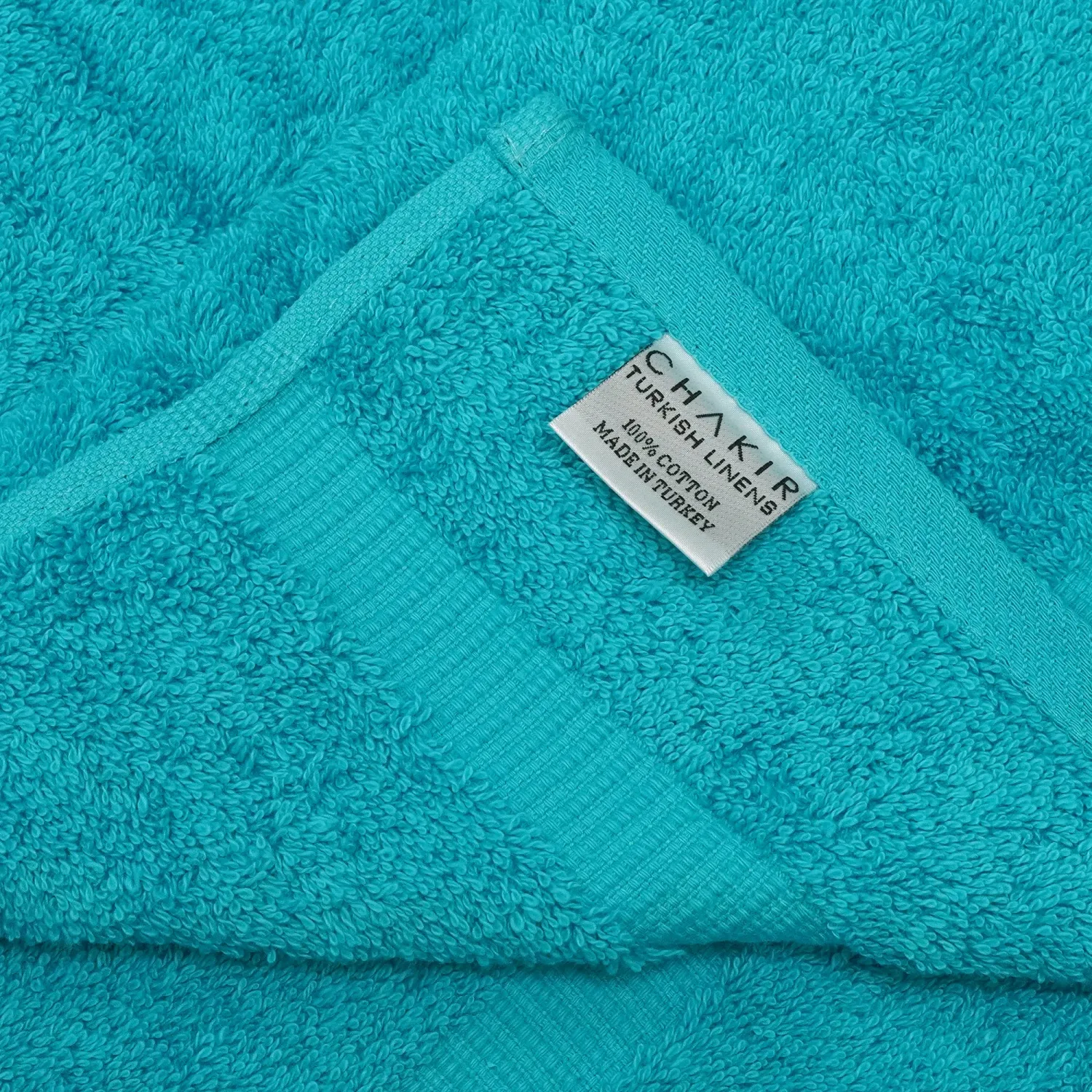 Chakir Turkish Linens 100% Cotton Premium Turkish Towels for Bathroom | 13'' x 13'' (6-Piece Washcloth, Aqua)