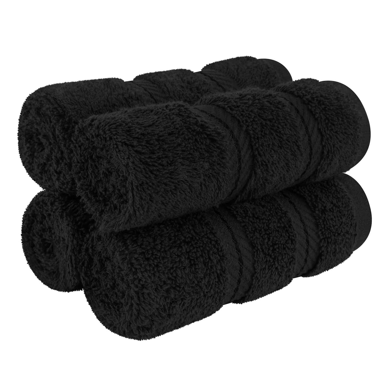 American Soft Linen Luxury Washcloths for Bathroom, 100% Turkish Cotton Washcloth Set of 4, 13x13 in Soft Washcloths for Body and Face, Baby Washcloths, Black Washcloths