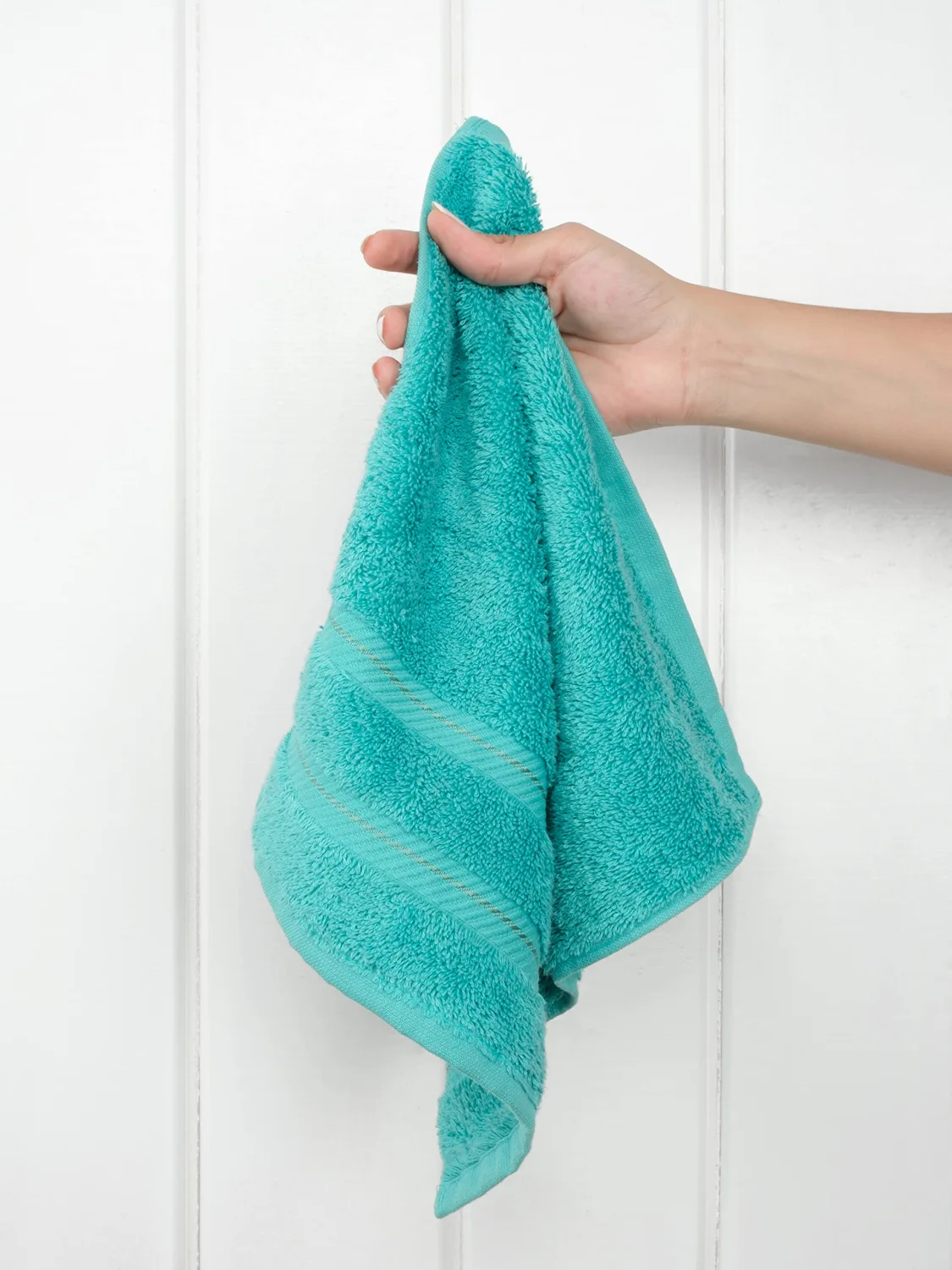 American Soft Linen Luxury Washcloths for Bathroom, 100% Turkish Cotton Washcloth Set of 4, 13x13 in Soft Washcloths for Body and Face, Baby Washcloths, Turquoise Blue Washcloths