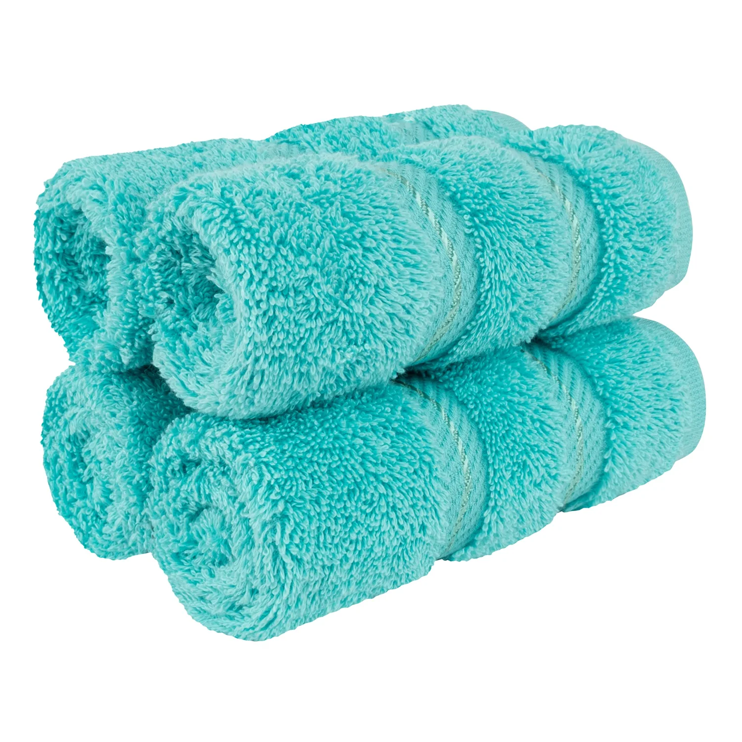 American Soft Linen Luxury Washcloths for Bathroom, 100% Turkish Cotton Washcloth Set of 4, 13x13 in Soft Washcloths for Body and Face, Baby Washcloths, Turquoise Blue Washcloths