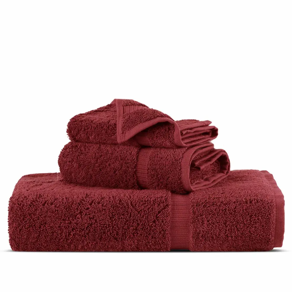 Towel Bazaar Premium Turkish Cotton Super Soft and Absorbent Towels (3-Piece Towel Set, Cranberry)