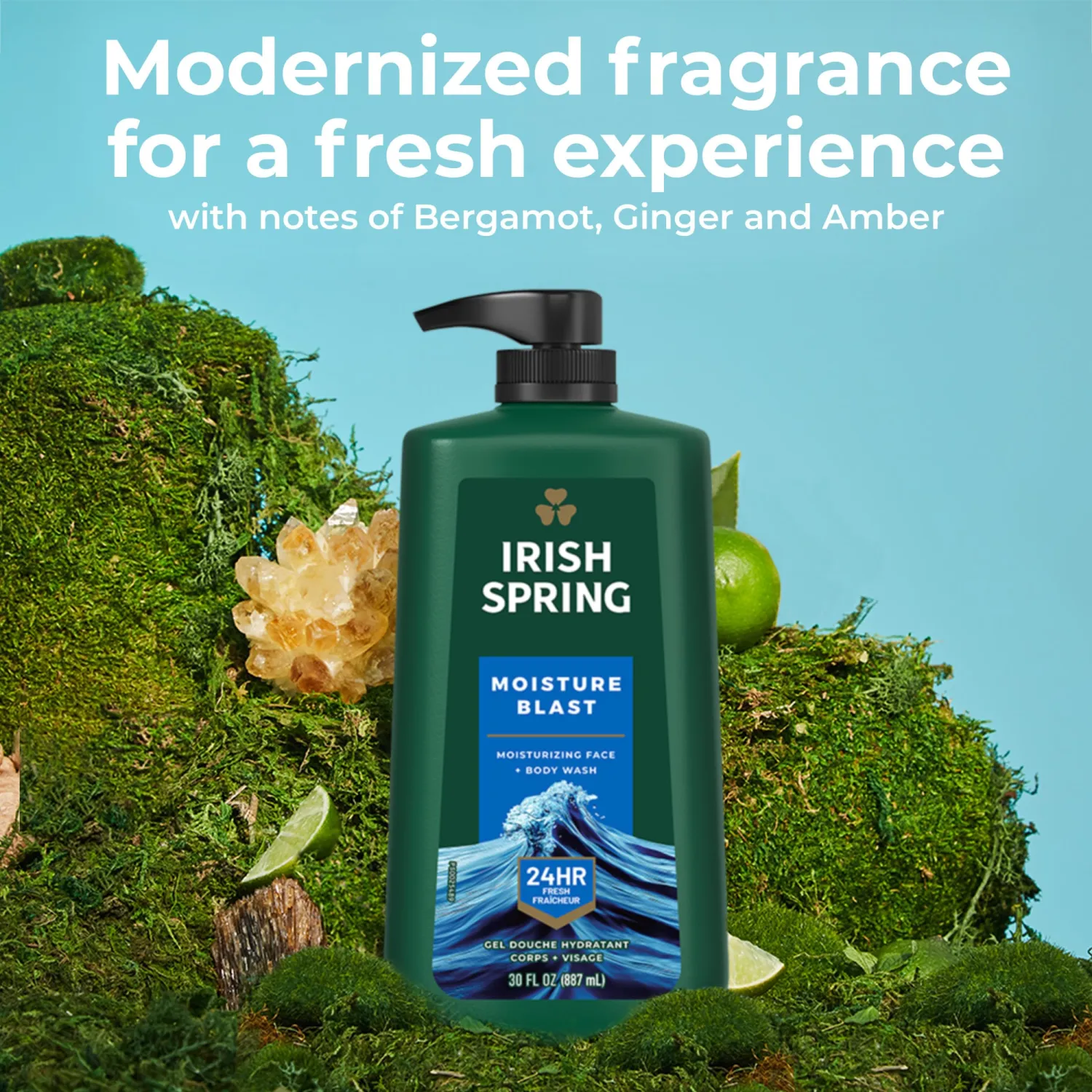 Irish Spring Moisture Blast Body Wash, 30 Oz Pump