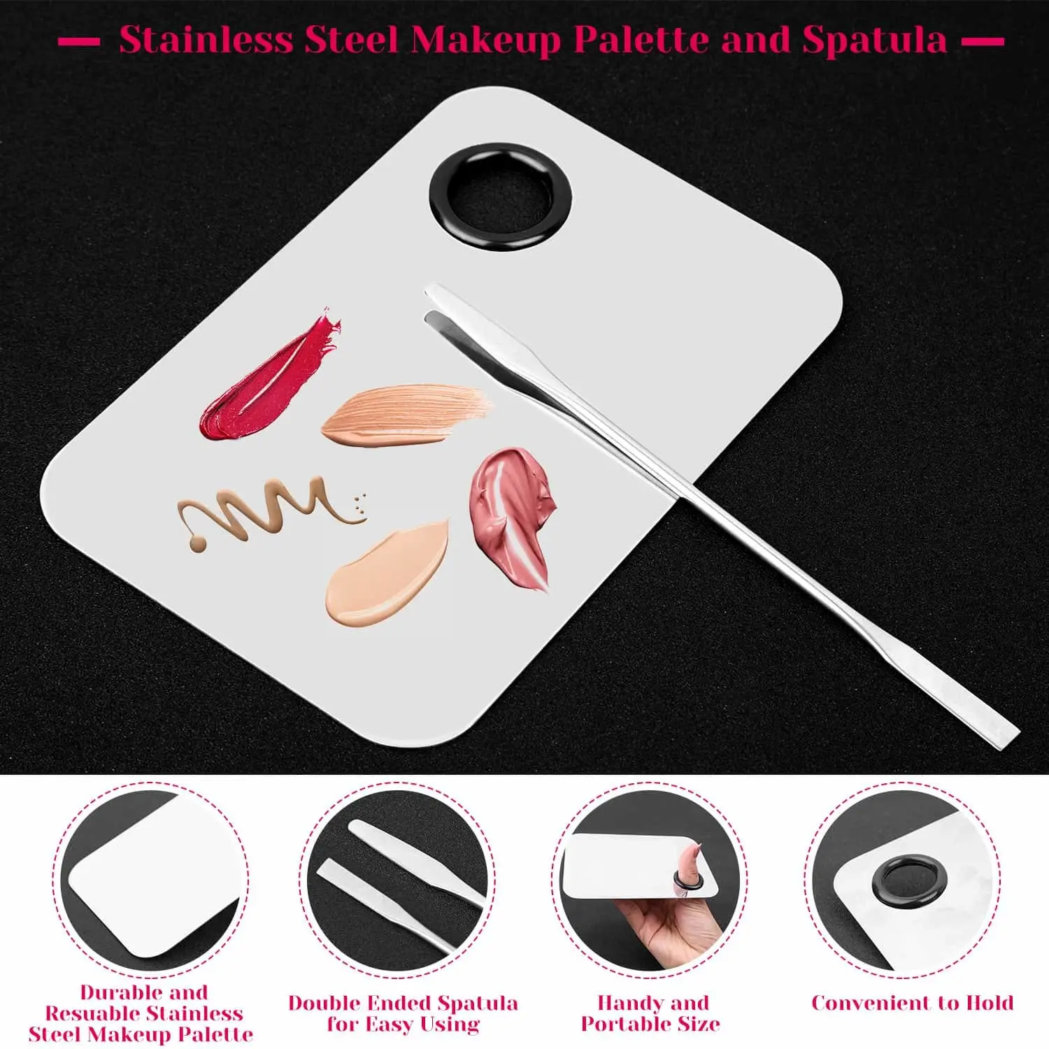 Disposable Makeup Applicators for Makeup Artist, Makeup Mixing Tray with Disposable Makeup Acessories Tools Kit (Mascara Applicators, Lipstick Wands, Eyeliner Brushes)