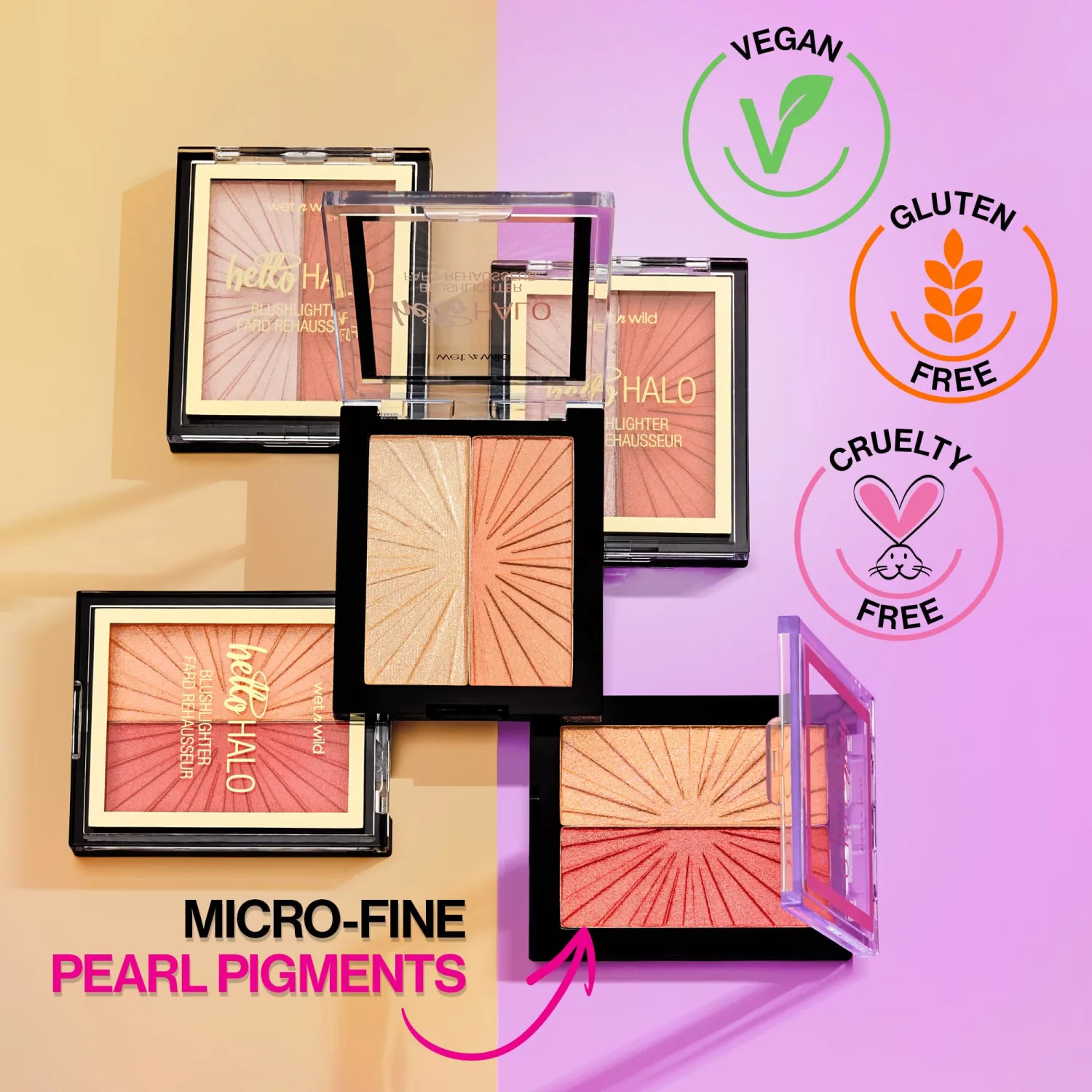 Wet n Wild MegaGlo Blushlighter, Blendable Blush & Highlighter Set, Shimmery Metallic Finish, I Met Someone