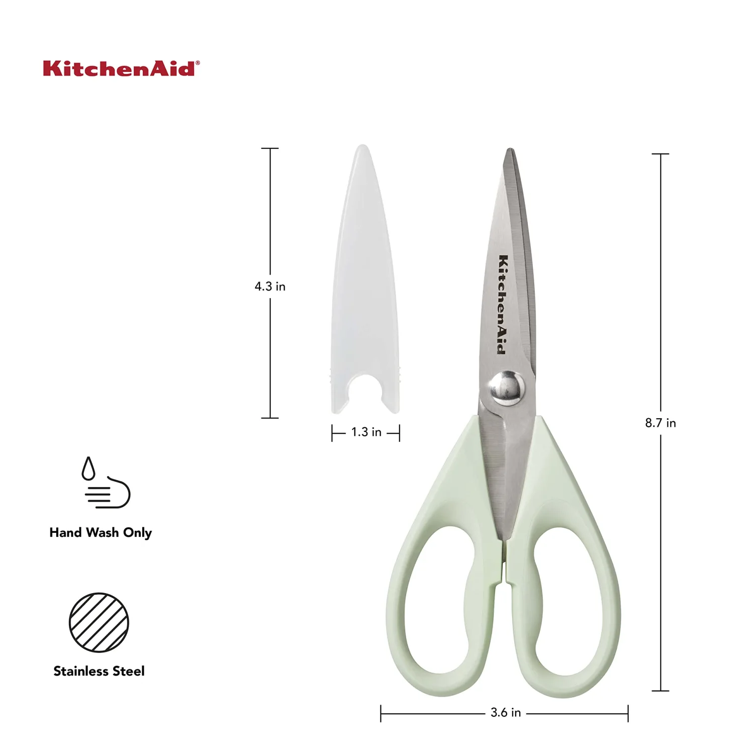 KitchenAid All Purpose Shears with Protective Sheath, 8.72-Inch, Pistachio